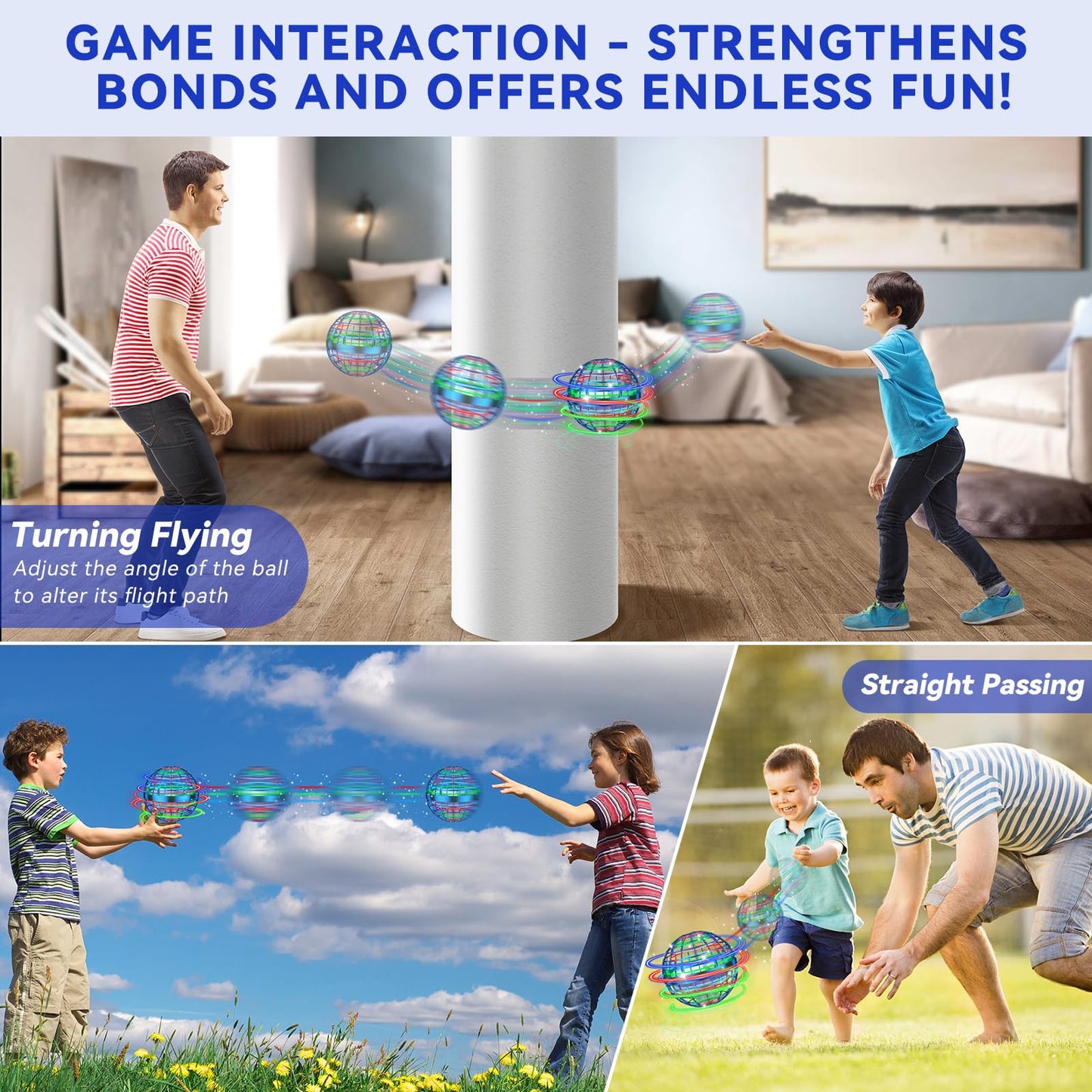 DUSFAN 2025 AI Flying Orb Ball Toy, Cosmic Globe Boomerang Hover Ball Galactic Fidget Spinner, Cool Stuff Toys for 6 7 8 9 10 11 12+ Year Old Boys Girls Teens Indoor Outdoor Toys