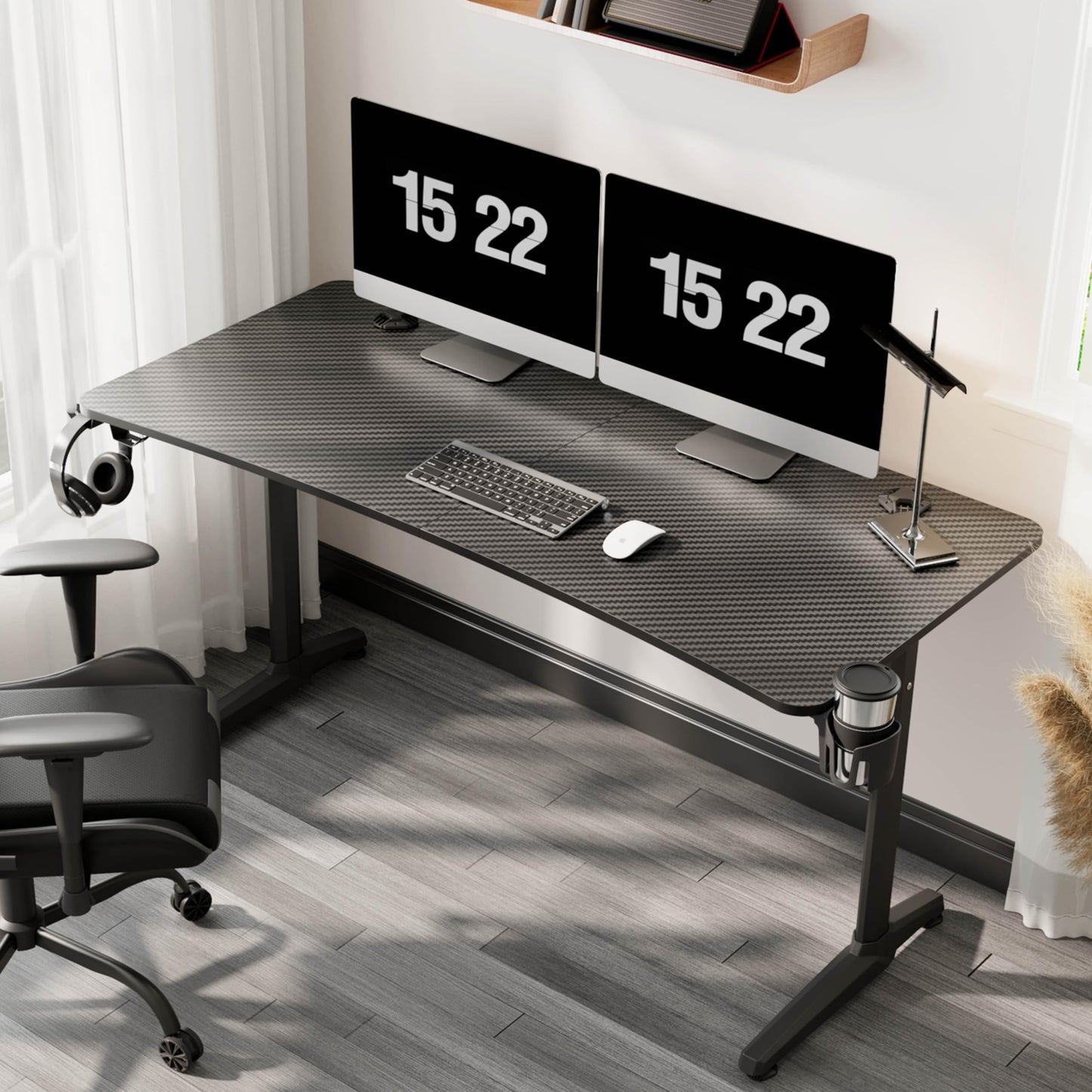 EUREKA ERGONOMIC Gaming Desk 60" Home Office Computer Desk, New Polygon Legs Design, Captain Series (60 Inch, Black)