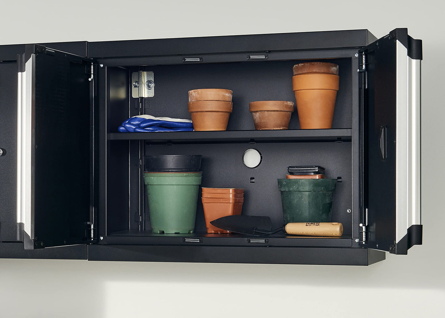 ClosetMaid ProGarage Wall Cabinet with Two Doors, Lock and Shelf, for Garage Storage, Heavy Duty Steel, Black