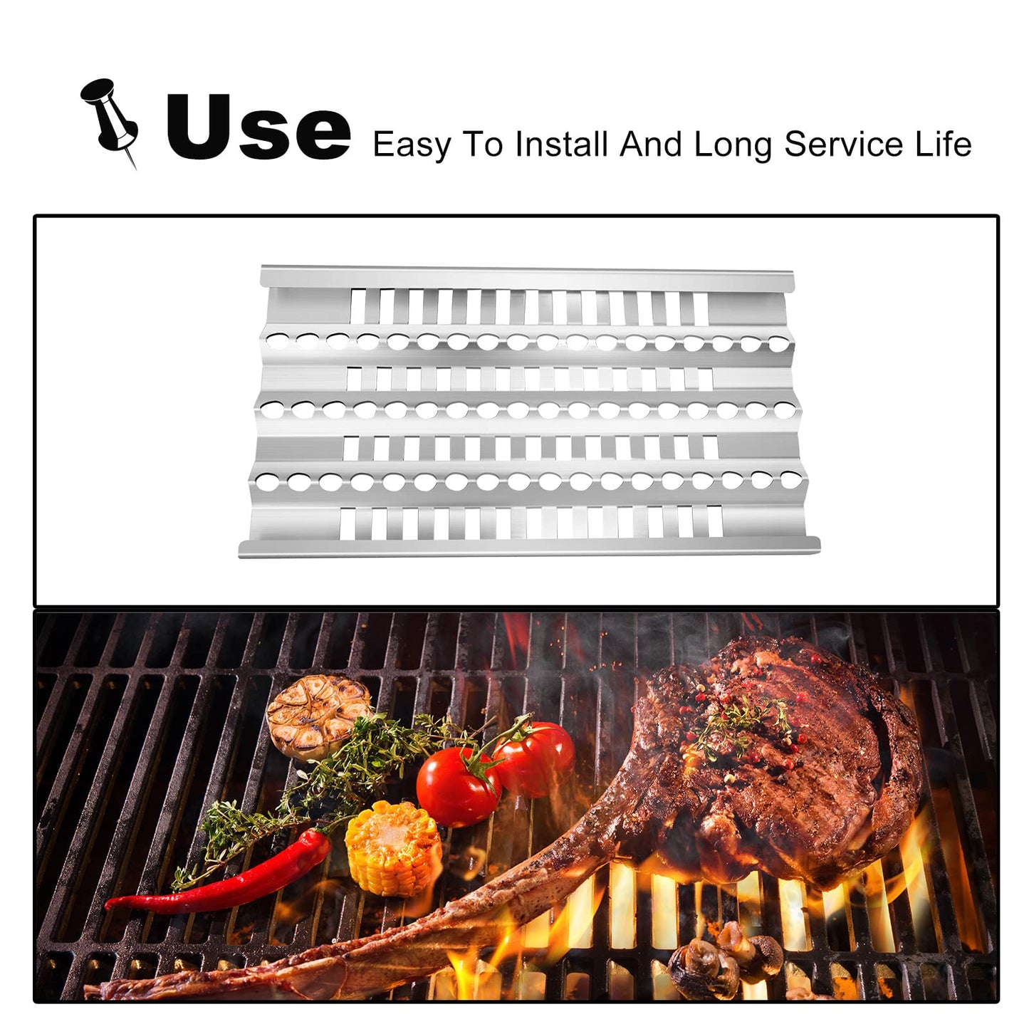 Clivimi 18” Grill Heat Plates Shield Grill Burners Radiant Tray for DCS Grills 27DBQR, DCS 36 BGB36-BQARL, 48 BGB48-BQARL, 30 BGB30-BQR-L, Dynamic Cooking Systems Gas Grill Replacement Parts
