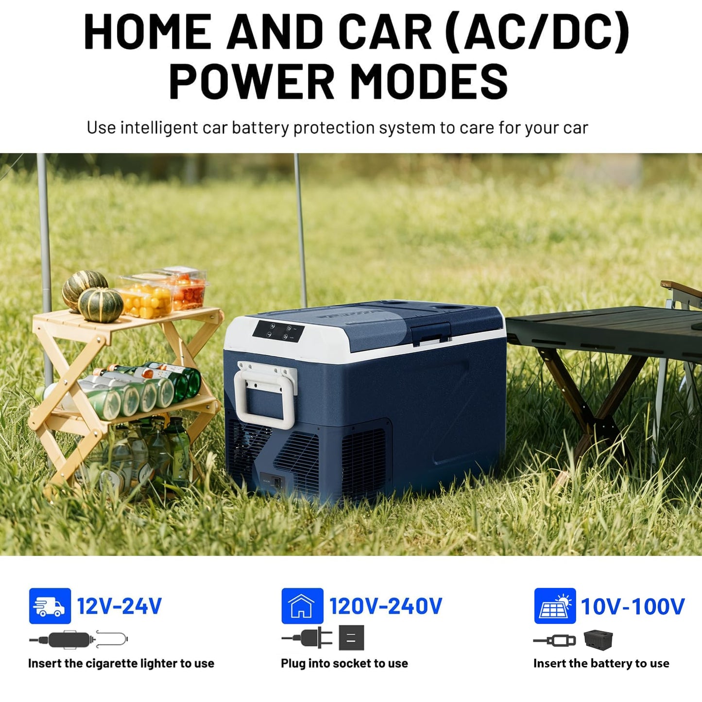 zcamp ICF31 12 Volt Car Refrigerator,34QT/32L Portable Freezer Electric Cooler -4℉~68℉,12/24V DC 100-240V AC Car Fridge for Camping, Road Trips, RV, Truck