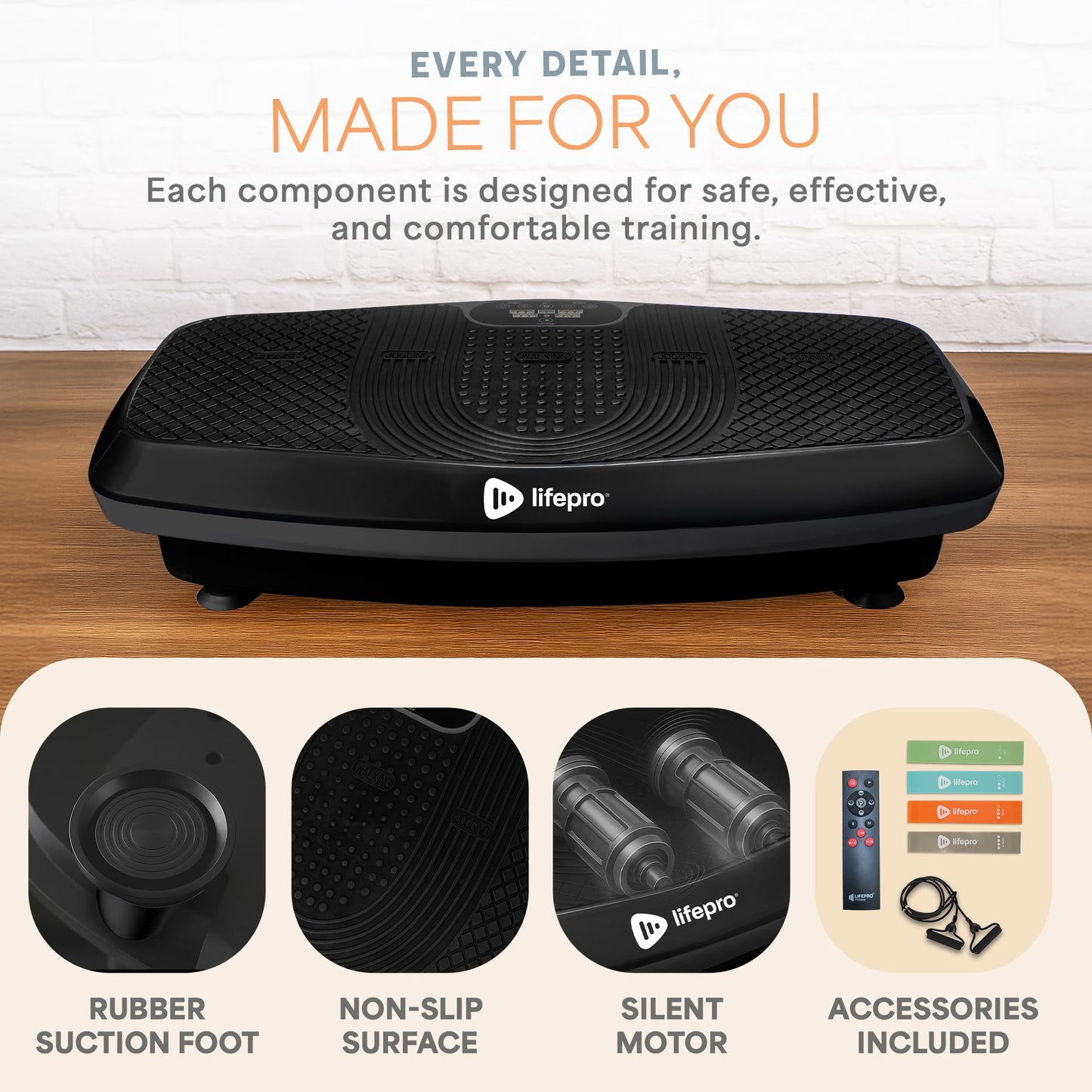 LifePro Hovert 3D Vibration Plate Machine - Dual Motor Oscillation, Lateral + 3D Motion Viberation Platform Machine - Full Whole Body Vibrarating Machine for Home Exercise & Fitness (Black)