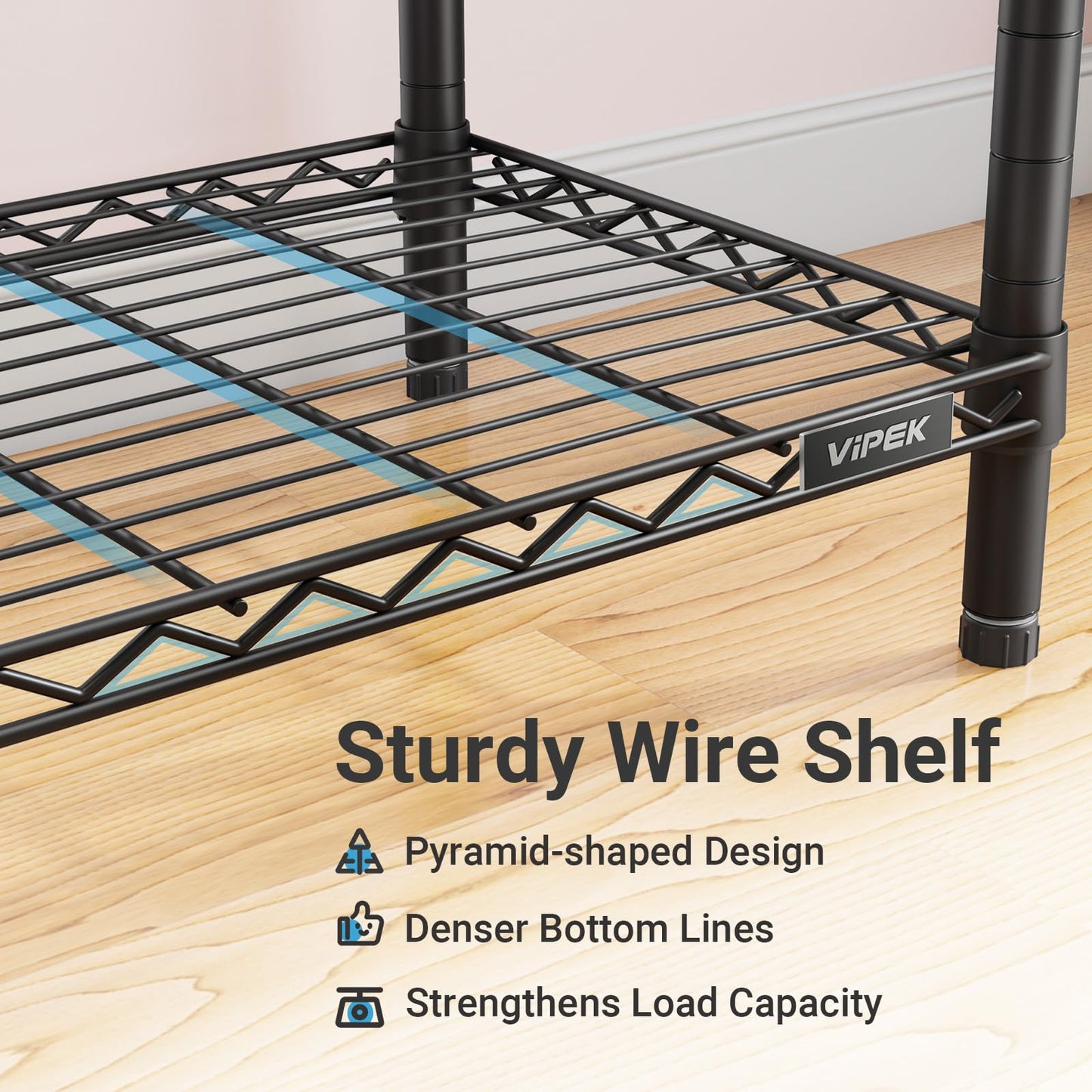 VIPEK S3 Heavy Duty Garment Rack Freestanding Clothes Rack Closet Storage Organizer Large Wardrobe with 6-Tier Shoe Rack, Hanging Rod, Adjustable Shelf, 68.9" L x 15.7" W x 76.4" H, Black
