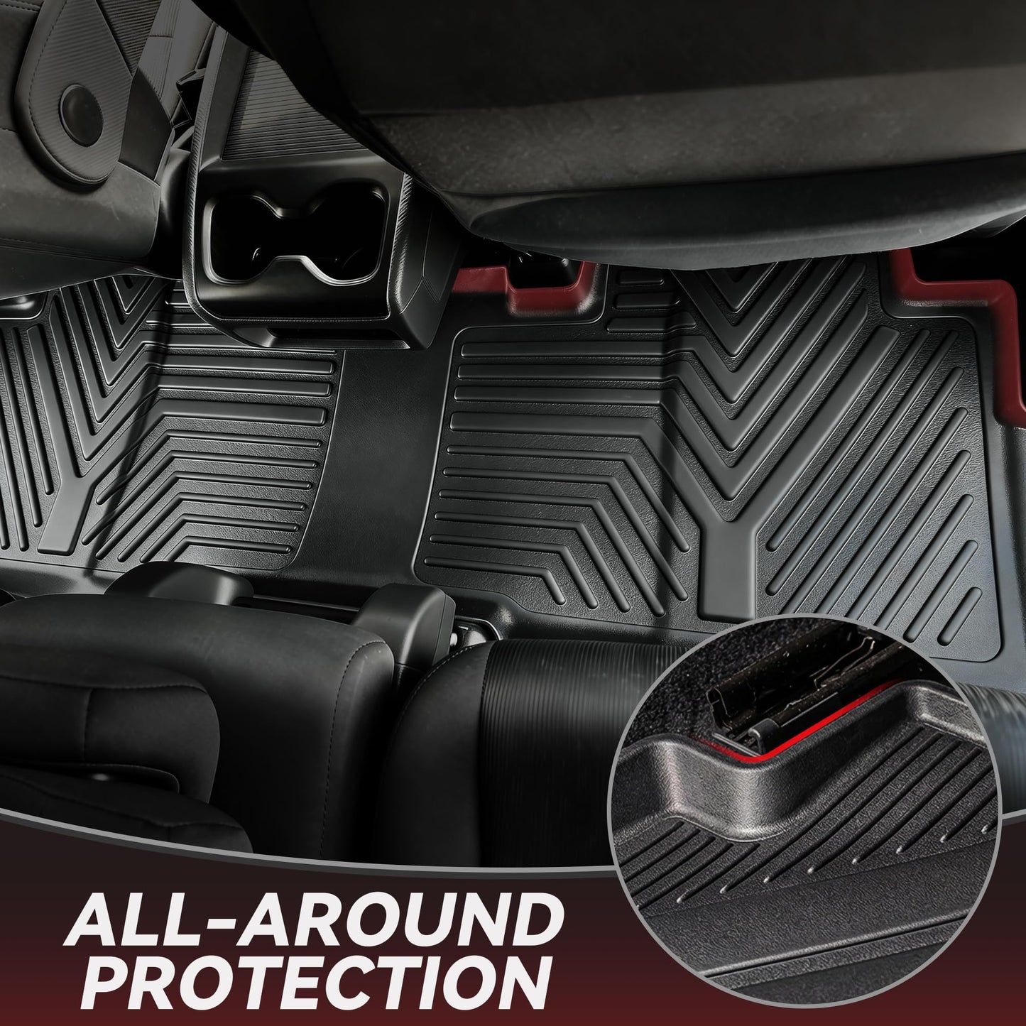 YITAMOTOR Floor Mats & Cargo Liner for Honda CR-V 2023 2024 2025 2026 (Gasoline), All Weather TPE Car Trunk Mat (Upper Position) Custom Fit Automotive Accessories, CRV 2 Row & Cargo Liner, Black