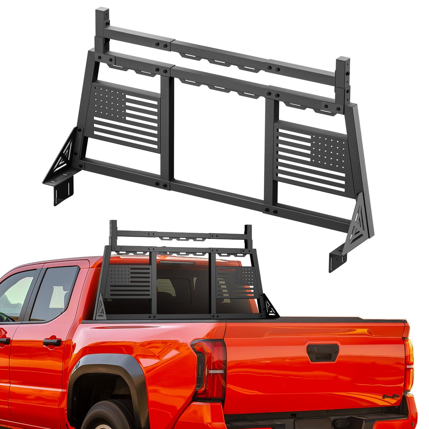 YZONA Truck Headache Rack Extendable Sport Roll Bar Compatible with Ford F150/ Titan/Silverado 1500 & GMC Sierra 1500/ Frontier/Tundra/Chevy Colorado & GMC Canyon/Tacoma/Gladiator JT