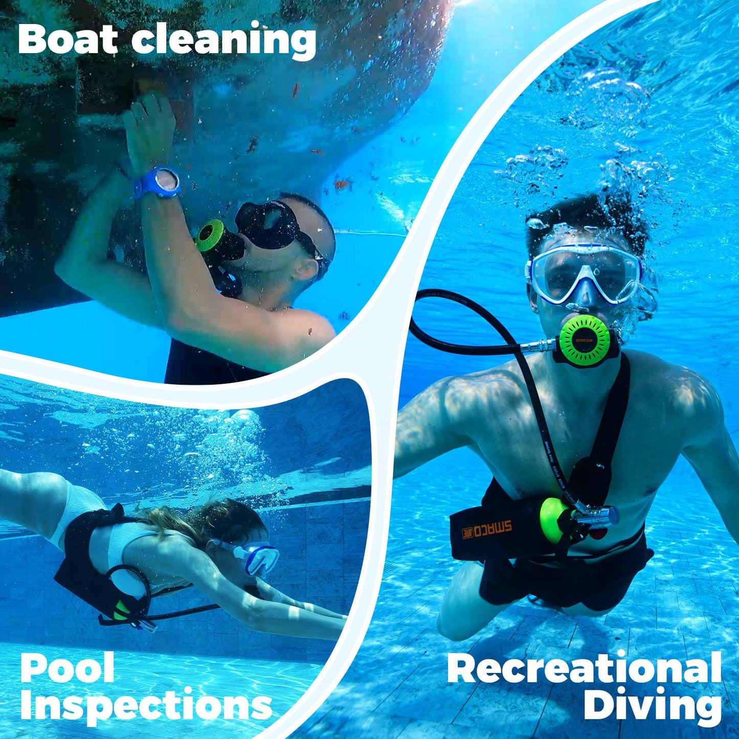 SMACO Mini Scuba Tank 1L Portable Diving Tank for Snorkeling, Emergency Rescue DOT Certified Lung Air Tank for Air Supply Compact & Lightweight Pony Bottle S400
