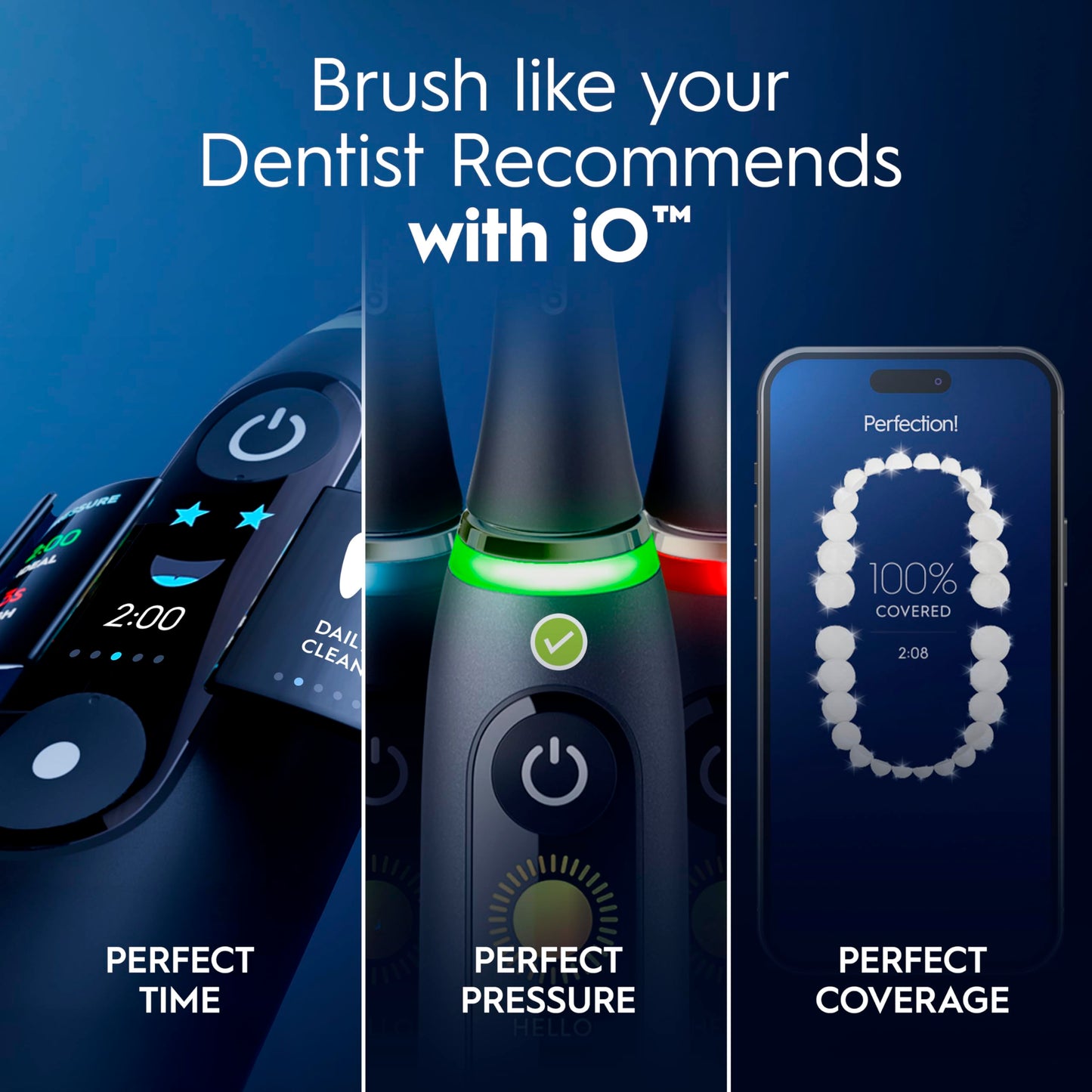 Oral-B iO Series 9 Electric Toothbrush with 4 Brush Heads, Aqua Alabaster
