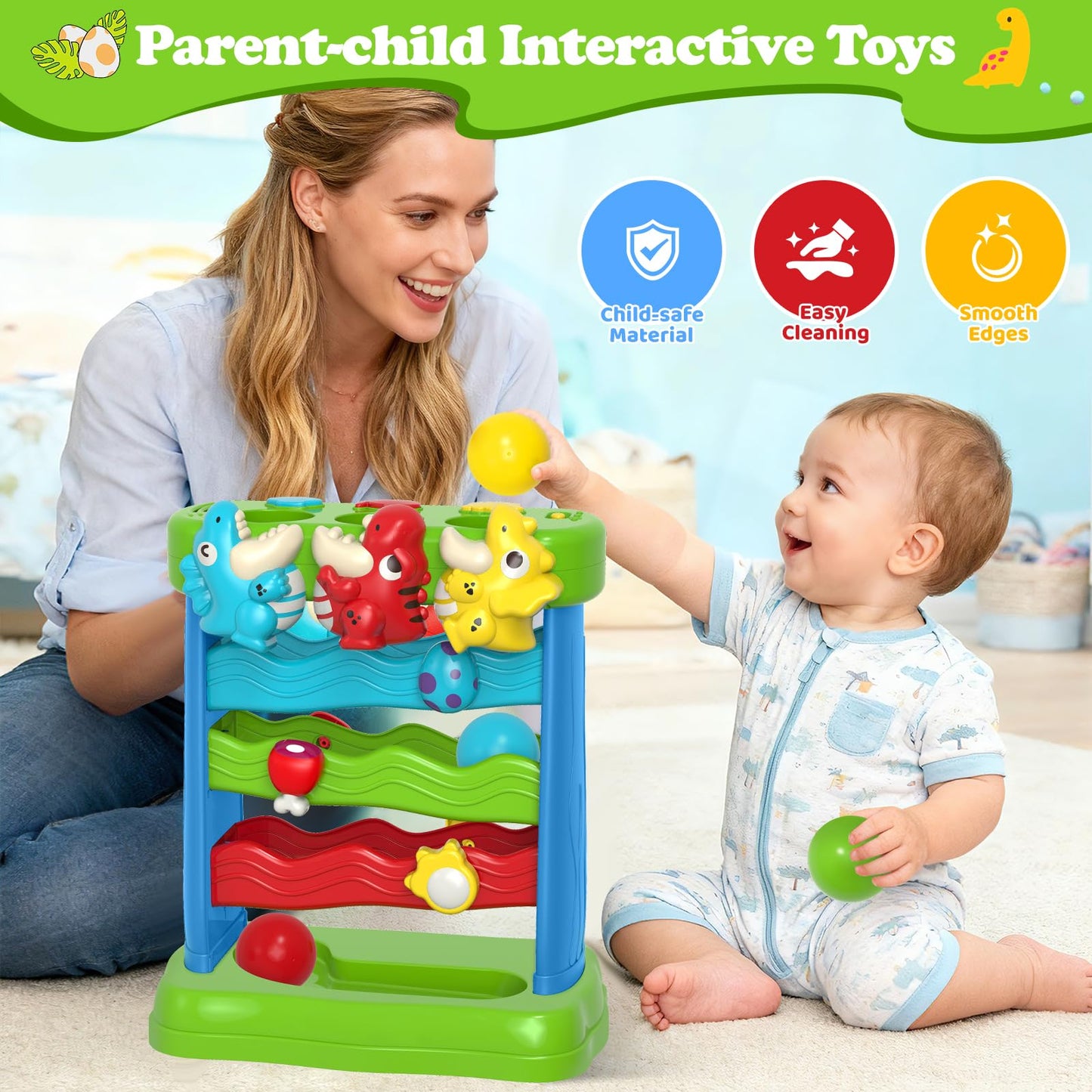 AuroTops Toys for Toddlers 1 2 3 Years Old Boys & Girls Musical Toy for Kids 12-18 Months Interactive Montessori Toys with Light & Sound,Christmas Birthday Gifts
