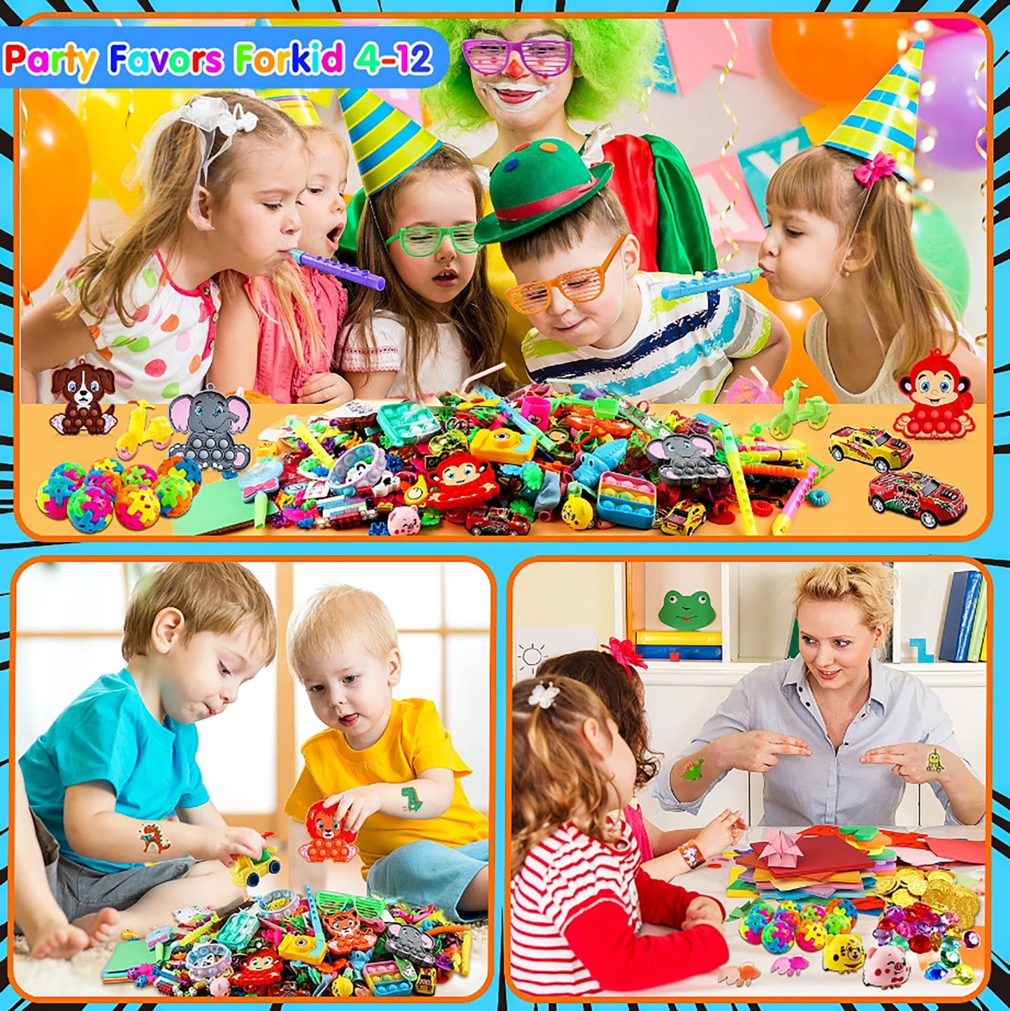 1000 PCS Party Favors for Kids, Fidget Toys Bulk, Goodie Bags Stuffers for Kids, Birthday Gifts, Prize Treasure Box Toys for Classroom, Pinata Stuffers, Carnival Prizes