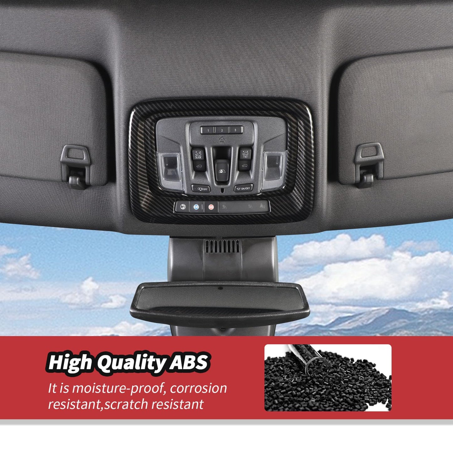 JeCar 24pcs Carbon Fiber Interior Trim Kit for 2019-2021 Chevrolet Silverado Interior Accessories