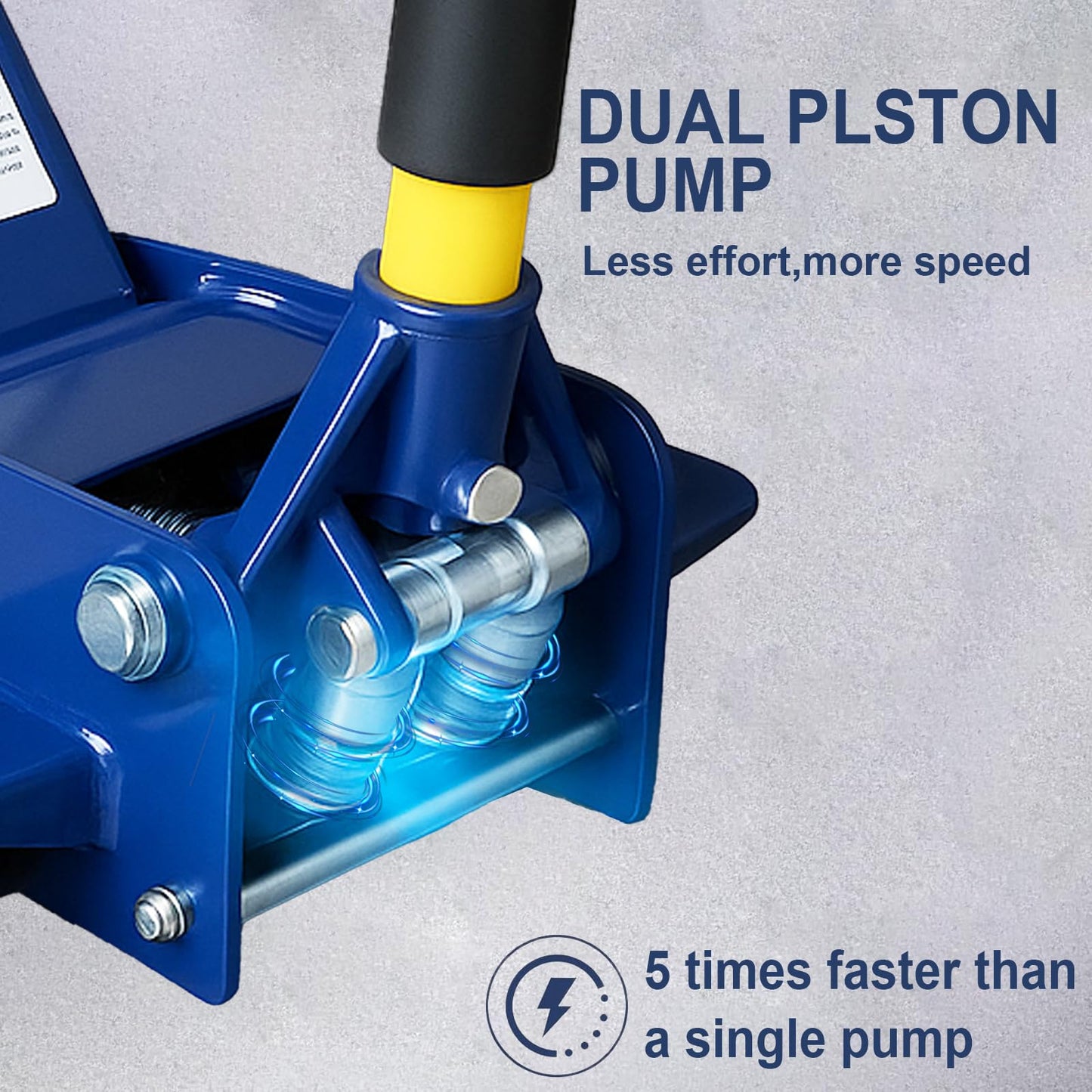 3 Ton Heavy Duty Hydraulic Floor Jack for Car, 6,600 lbs Steel Jack with Double Pumps Quick Lift, Rotating Rear Casters, Lifting Range 5-1/4"–18-1/4", Blue