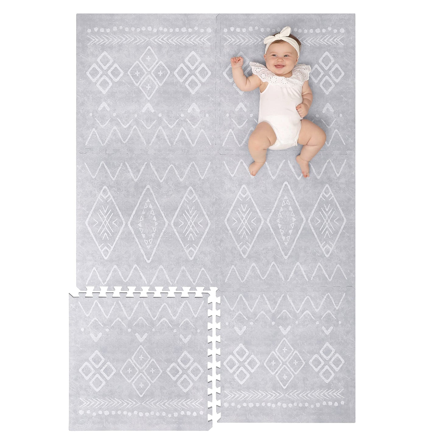 Lillefolk Baby Play Mat for Floor – 4x6ft Gray | Soft Non Toxic Premium EVA Foam Tiles for Tummy Time, Crawling & Playroom – Waterproof Interlocking Floor Mat for Babies & Toddlers (6 Tiles)