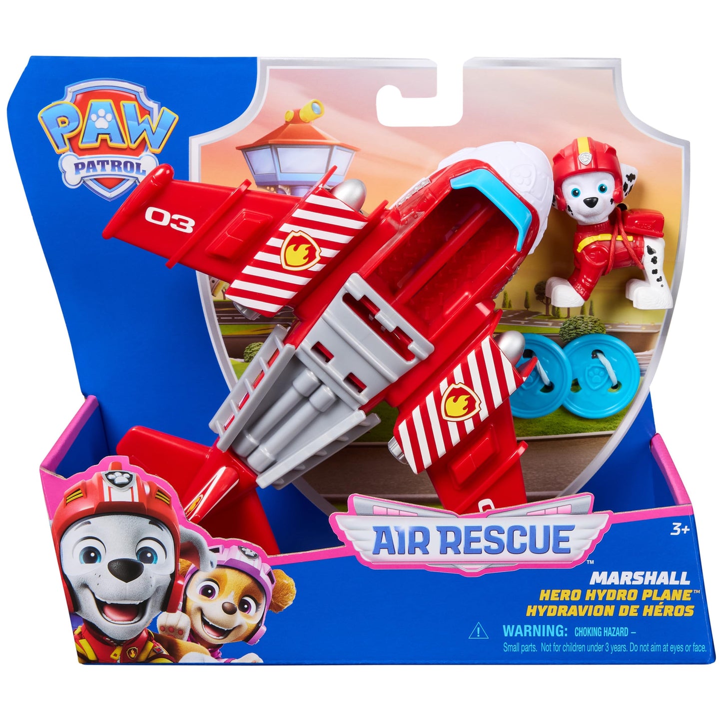 Paw Patrol Air Rescue Marshall Fire Fighter Rescue Plane with Launcher and 2 Bullets, Toys for Boys and Girls Ages 3+