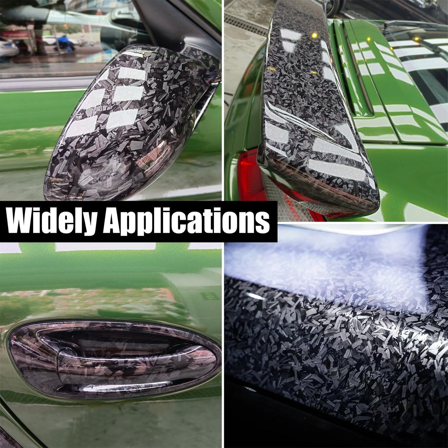 AuMoHall Black Forged Carbon Car Vinyl Wrap Glossy Black Simulated Forged Carbon Fiber Gloss Finish Car Body Film for Vehicle Interior Exterior Decoration, 59.84" x 196.85"
