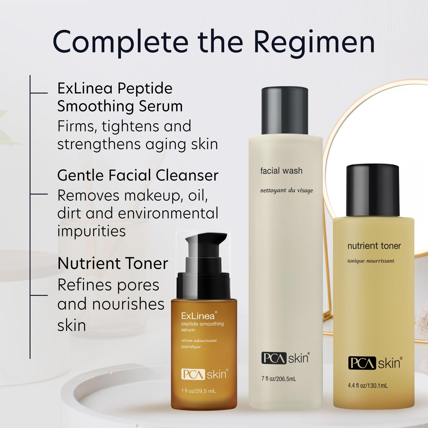 PCA SKIN ExLinea Peptide Smoothing Face Serum, Spot Treatment Serum for Fine Lines and Wrinkles, Firms and Strengthens Aging Skin, Formulated with Squalene and Hyaluronic Acid, 1.0 oz Pump