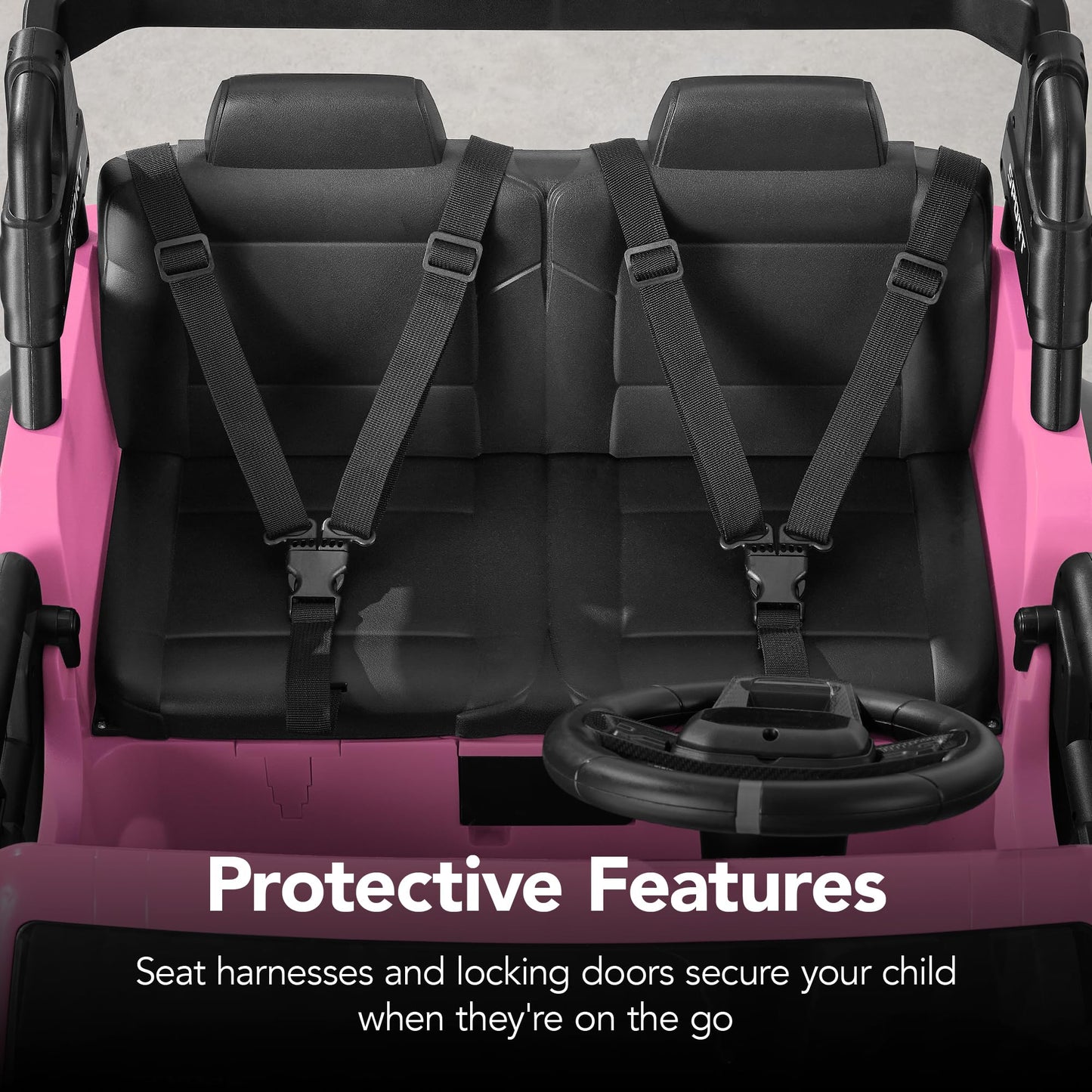Best Choice Products Kids 24V 2-Seater Electric Ride On Car Truck w/ 132lb Weight Capacity, Parent Control, Bluetooth, LED Lights - Pink