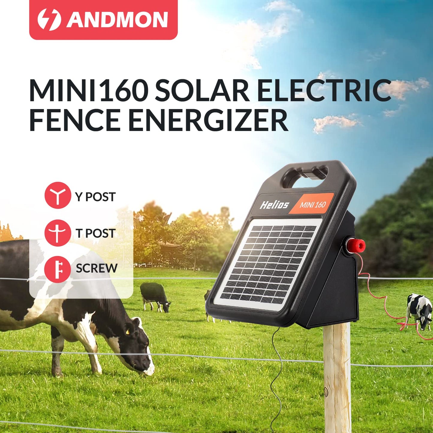 Solar Electric Fence Set: MINI160 + MINI250 Solar Electric Fence Charger, 0.11Joule & 0.18Joule for Versatile Protection