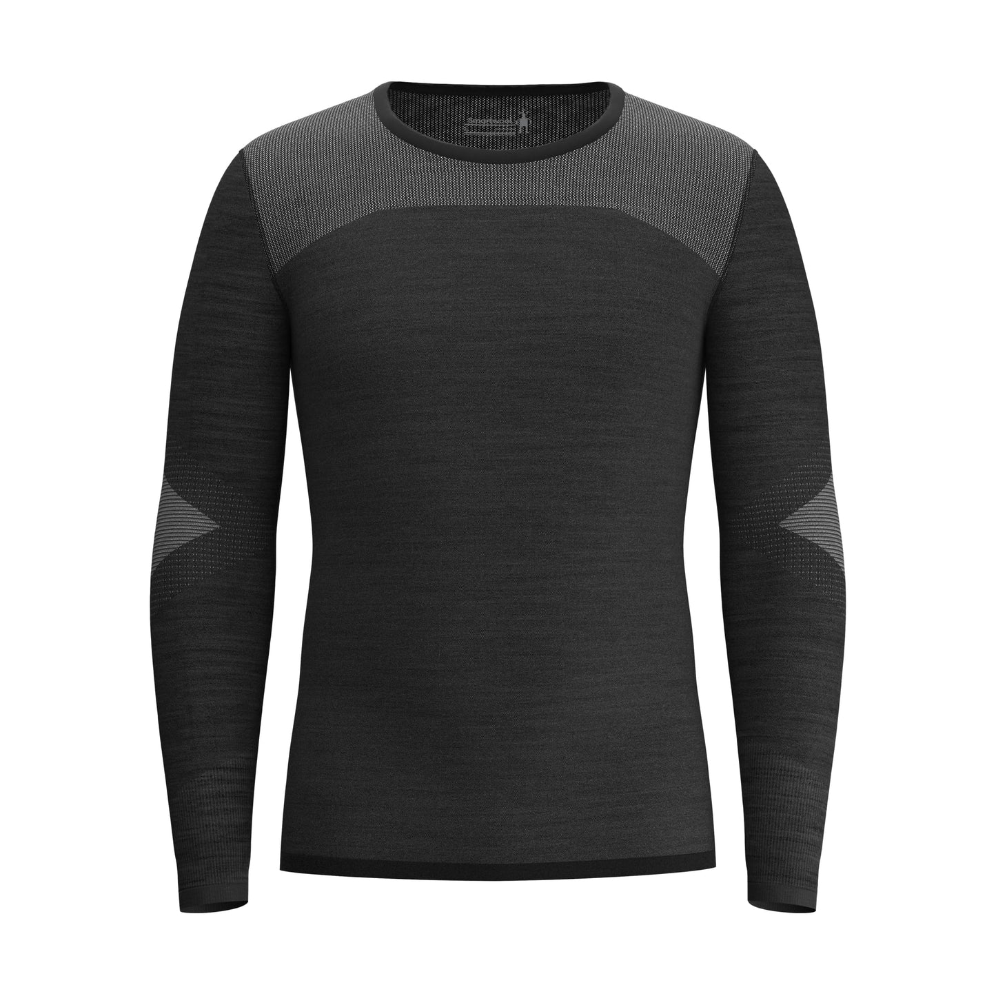 SmartWool Men's Intraknit Thermal Merino Base Layer Crew, Lightweight, Breathable Merino Wool Long Sleeve Active Shirt - Black-White - Medium