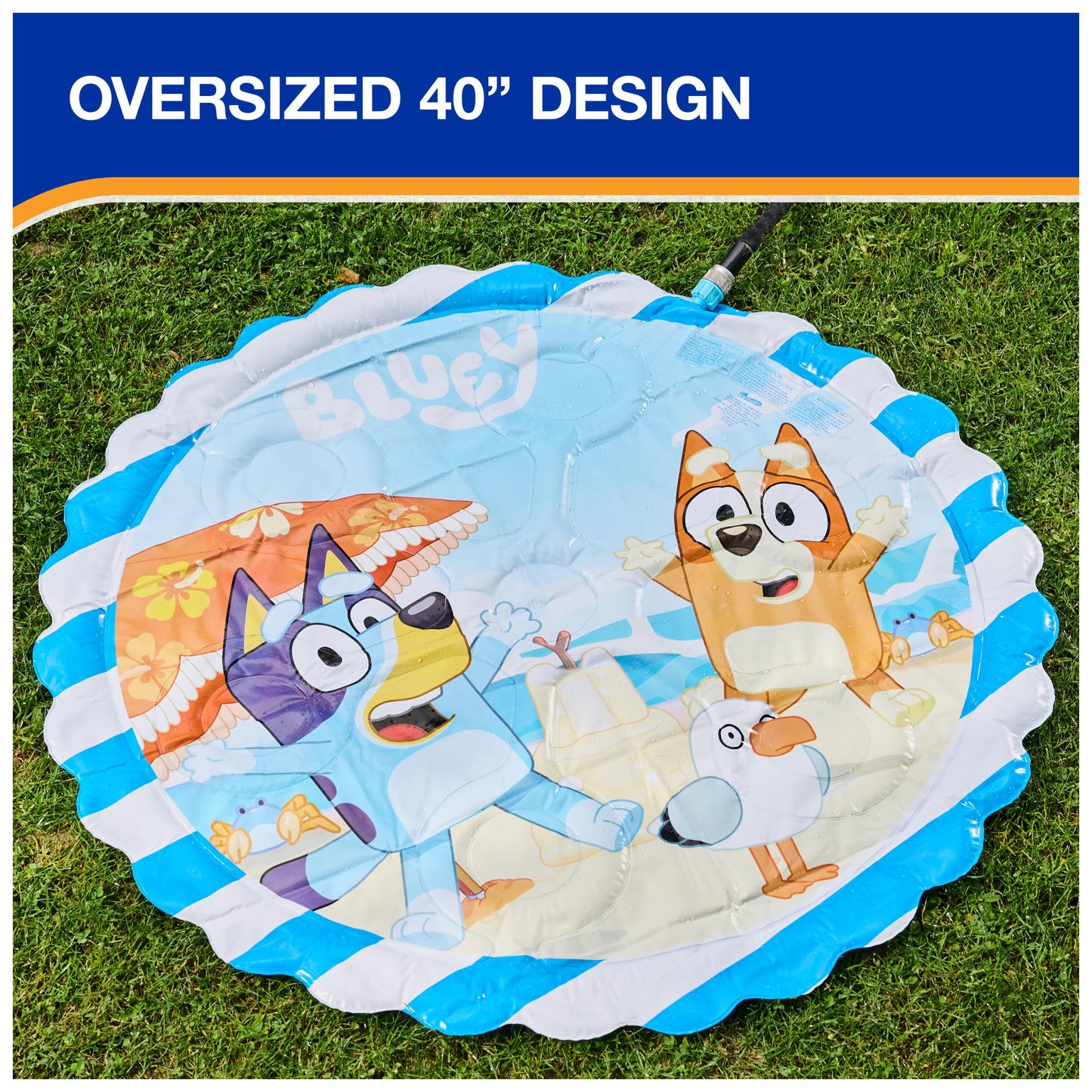 SwimWays Bluey Splash Mat, Kids Splash Pad, Outdoor Toys, Bluey Party Supplies and Water Toys for Kids Ages 1 & Up
