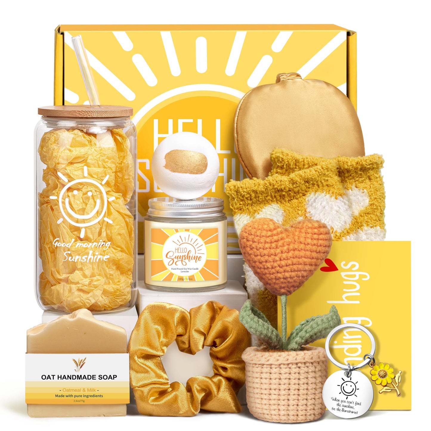 EIRNAY Gifts for Women, Unique Birthday Gifts for Women 11pcs Get Well Soon Sending Sunshine Gift Basket Cheer Up Box for Her, Best Friends,Mom,Sister, Wife Christmas Basket Gifts