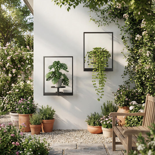 NUZZERO 2 Pack Plant Stand Indoor Outdoor Hanging Planters for Indoor Plants Wall Plant Holder for Indoor Plants Plant Frames Wall Decor for Livingroom Bedroom Balcony Patio