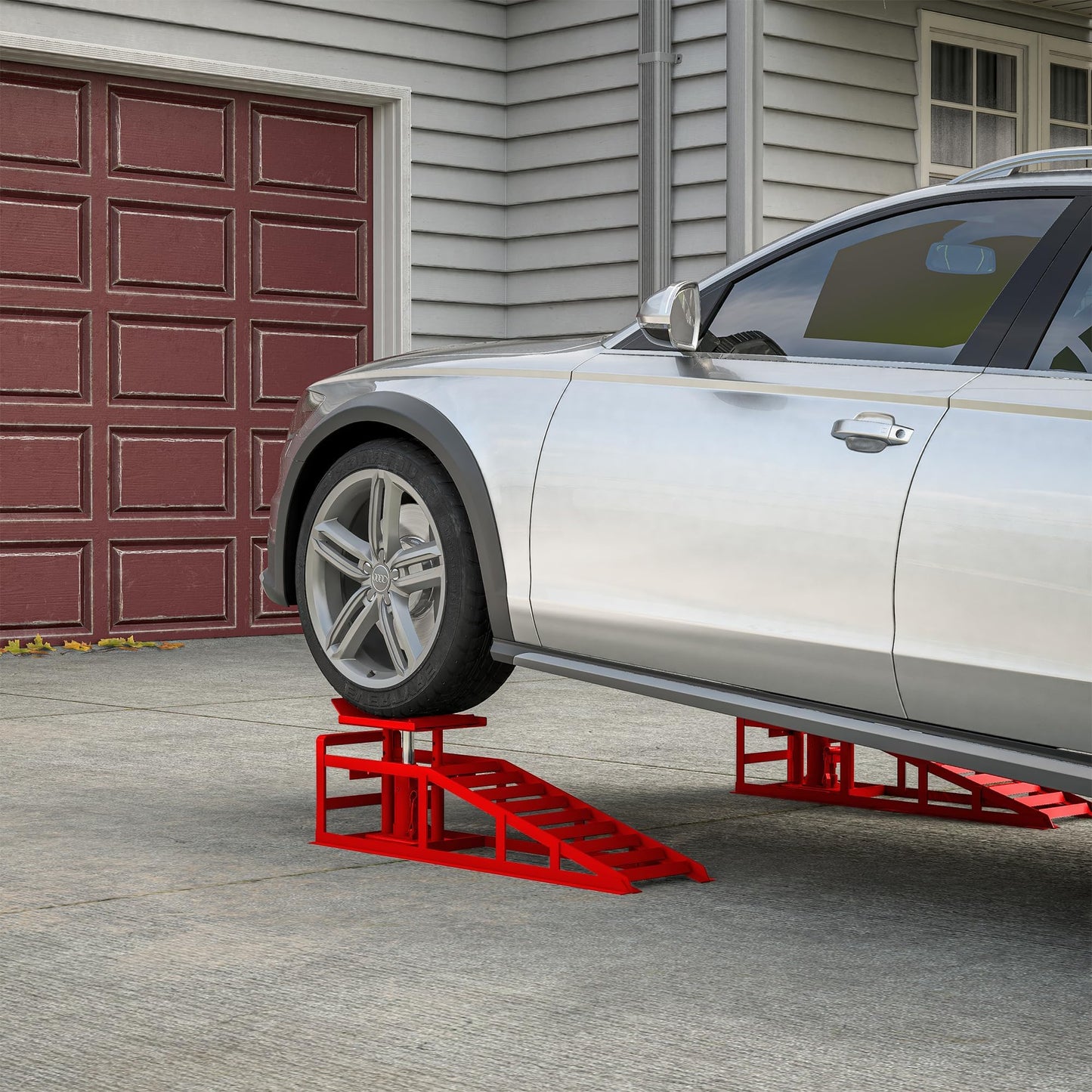 2 Pack Hydraulic Car Ramps 6600 LBS 3 T Low Profile Auto Car Truck Vehicle Service Ramps Lift for Garage Car Repair