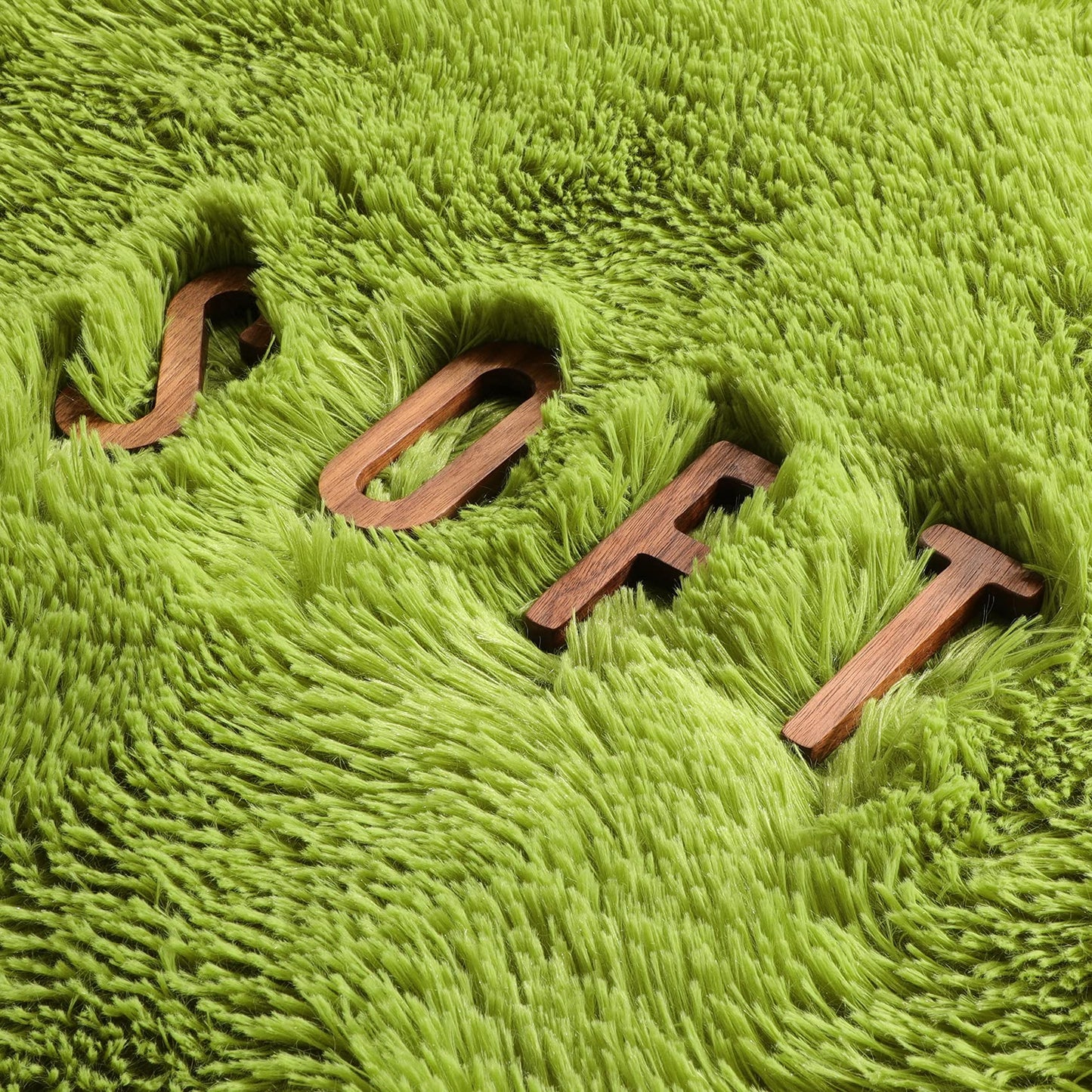 Amdrebio Grass Green Rugs for Living Room Bedroom Decor Aesthetic, 9x12 Large Fluffy Shag Area Rug for Kids Room Baby Nursery Teen Girls Boys, Cool Fuzzy Plush Cute Moss Carpet for Classroom Playroom
