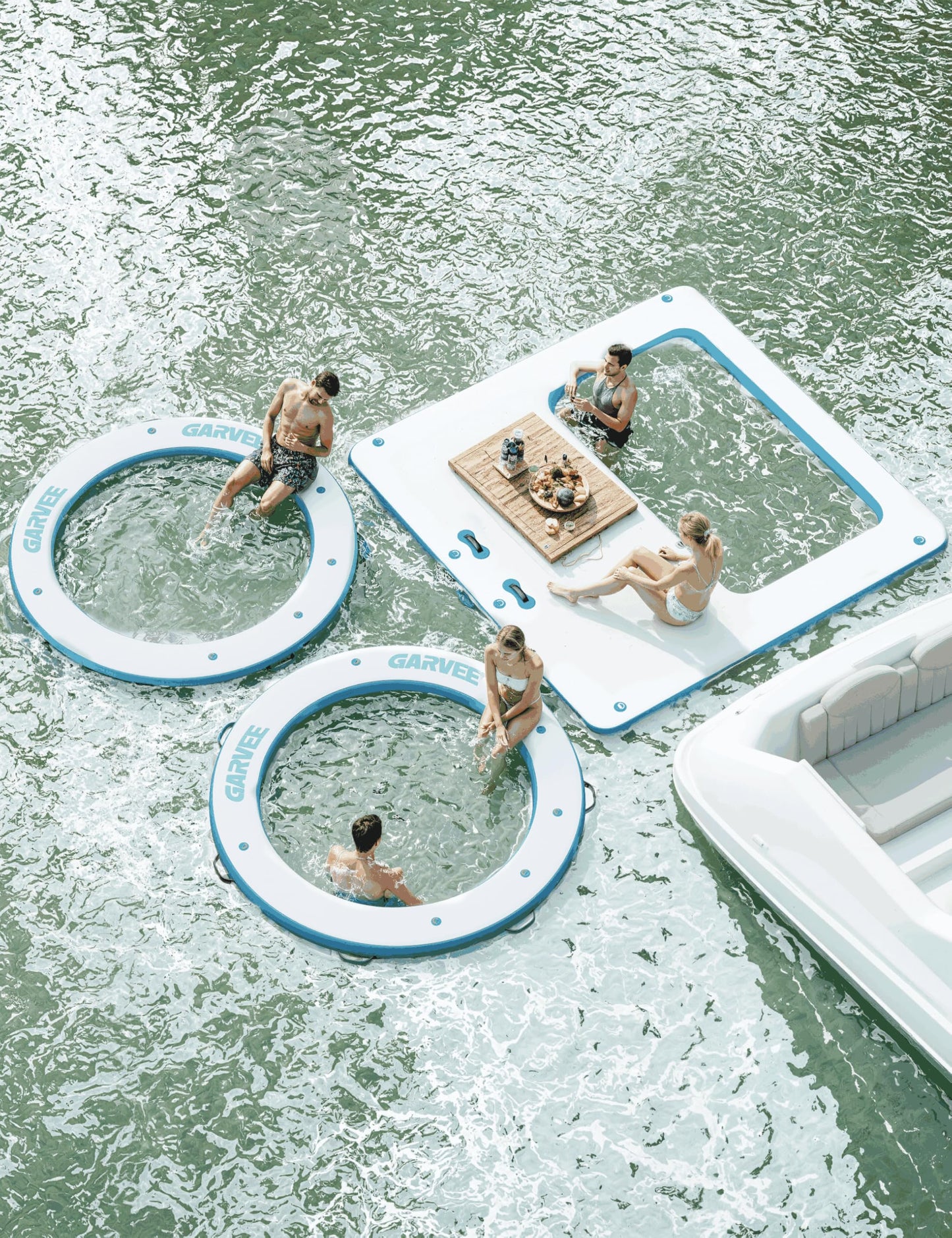 Inflatable Water Hammock Floating Dock Mesh, 10 ft/8 ft Sunchill Float Ring Heavy Duty River Floats Lake Raft for Tanning Pool Lounger Float Island Platform Pad Mat Party