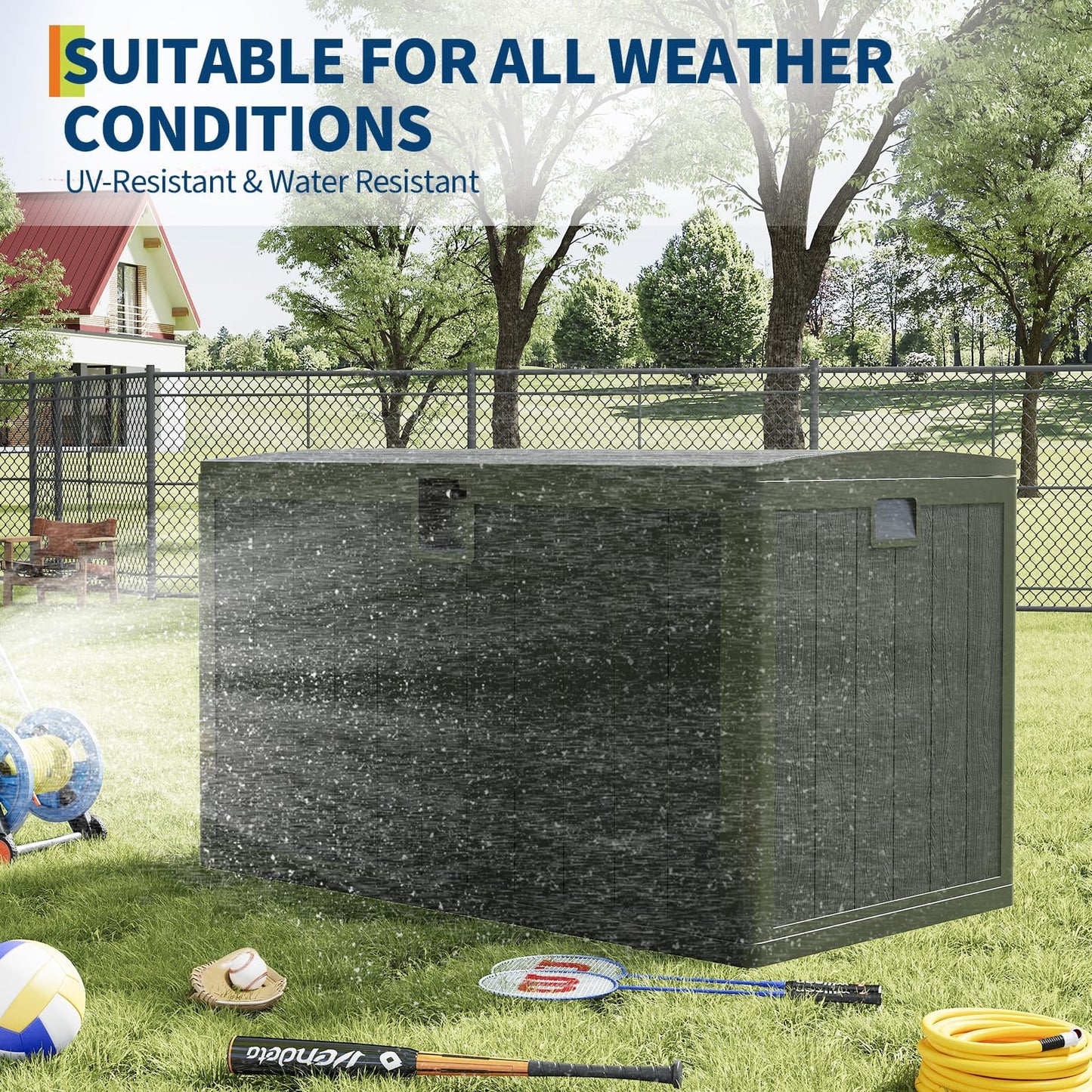 130 Gallon Waterproof Outdoor Storage Box, Lockable Deck Cabinet for Patio Furniture, Outdoor Cushion Organizer, Garden Tools, Package Delivery, Deck Boxes Outdoor Waterproof