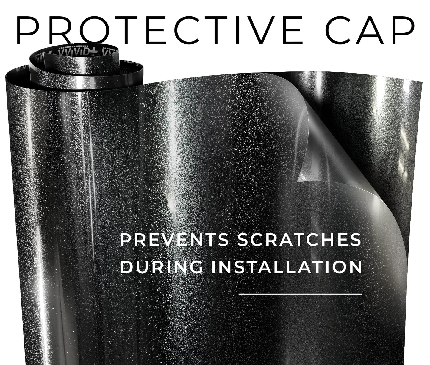 VViViD+ Ultra Gloss Metallic Premium Vinyl Car Wrap Film (50ft x 5ft, Gloss Heavy Metal Black)