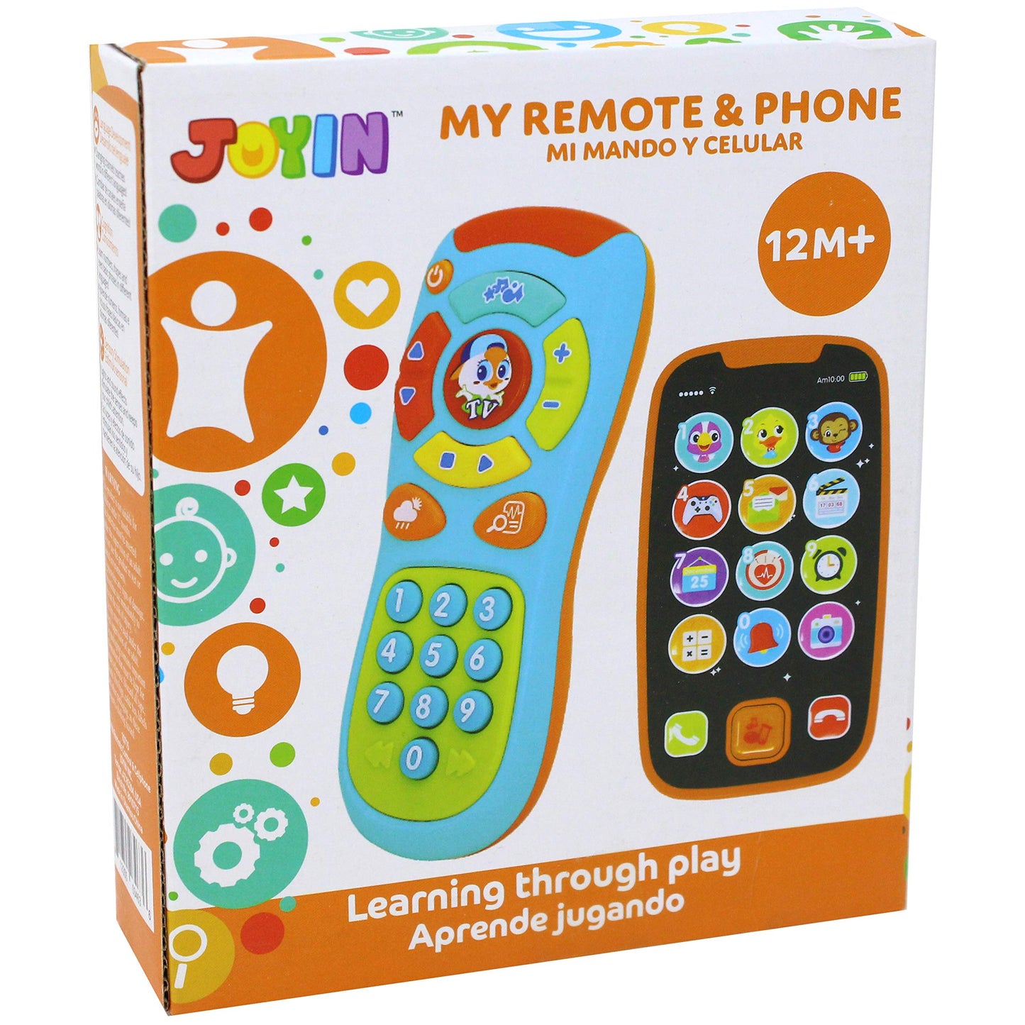 JOYIN Baby Learning Phone and Remote Toy for Toddler, Fun Smartphone Toys with Music for Infants, Boys or Girls, Holiday Stocking Stuffers, Kids Birthday Gift, Gifts for Christmas