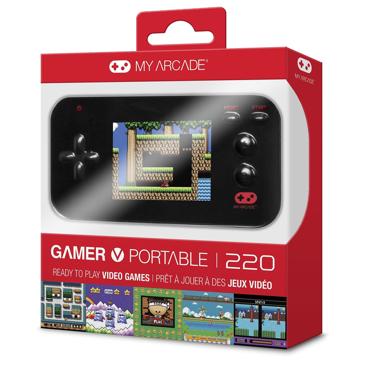 My Arcade Gamer V Portable - Handheld Gaming System - 220 Retro Style Games - Lightweight Compact Size - Battery Powered - Full Color Display - Black - Electronic Games