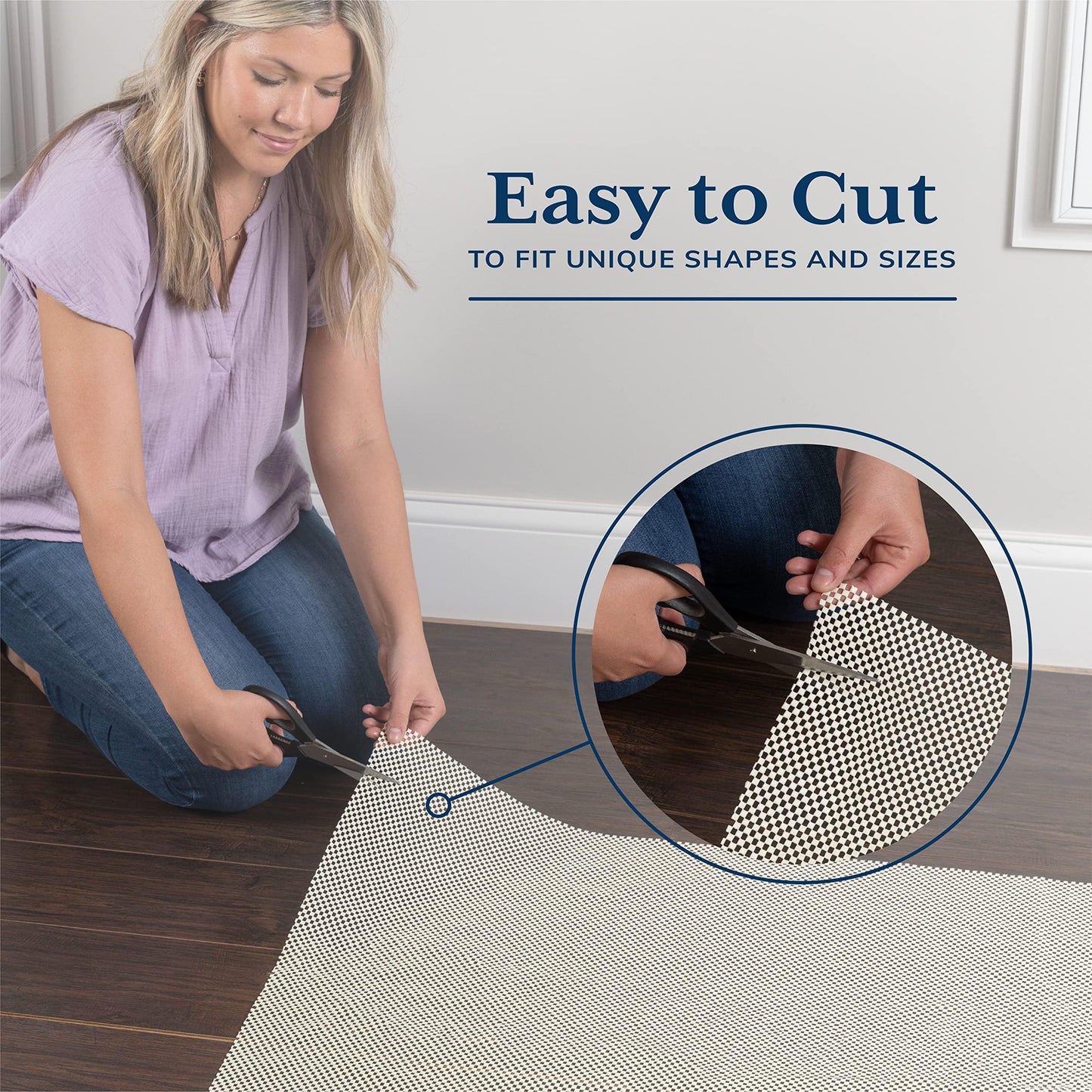 Veken Rug Gripper Pad for Hardwood Floors, Thick Non Slip Rug Pads for Area Rugs, Rug Grippers for Tile Floors, Under Carpet Anti Skid Mat, Keep Your Rugs Safe and in Place, 2x3 Ft