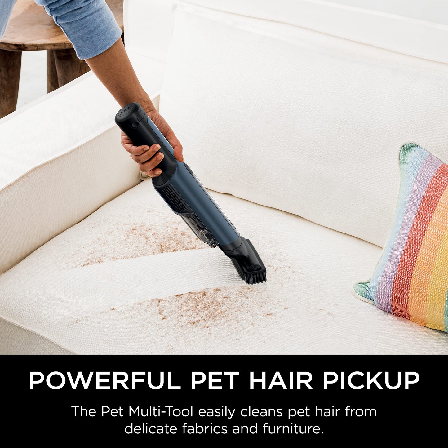Shark WV410BL WANDVAC Cordless Hand Vacuum, Ultra-Lightweight & Portable with Powerful Suction & Tools for Pets, Designed for Car & Home, Dark Blue