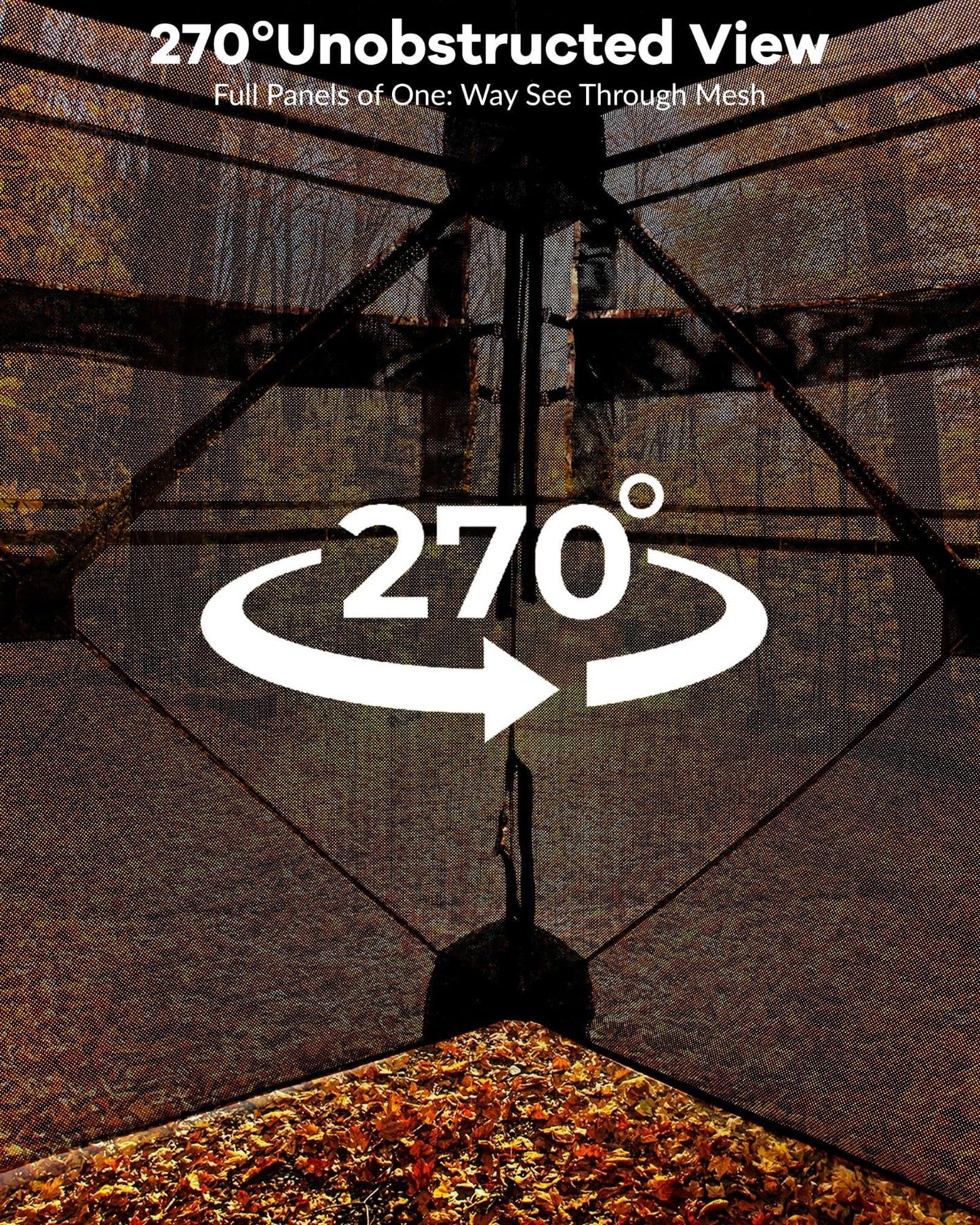ChicCoutured Hunting Blinds- Portable 2-3 Person 270 Degree See Through Hunting Blind with Carrying Bag, Outdoor Turkey Gear, Ground Hunting Tent for Deer & Turkey Hunting