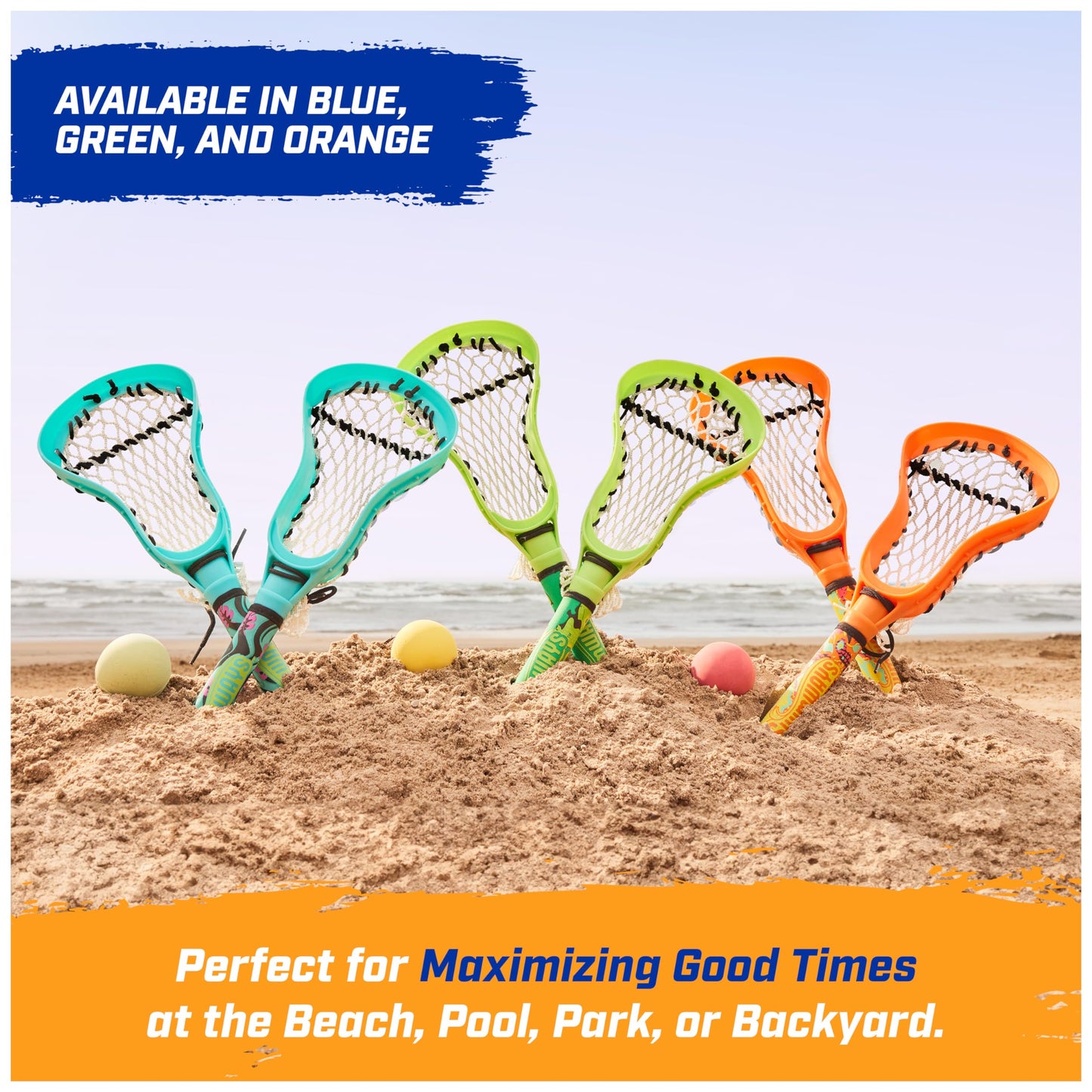 SwimWays Hydro Lacrosse, Waterproof Lacrosse Set, Outdoor Games for Adults and Kids, Sports Equipment, Pool Party Games and Toys, Blue