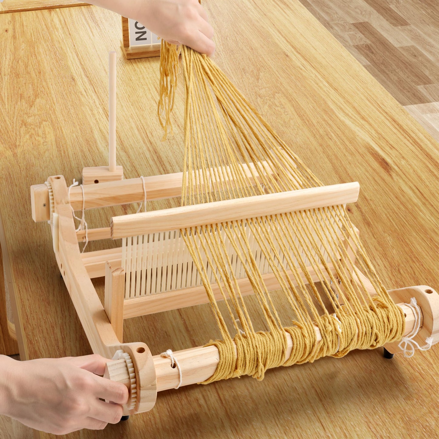 WILLOWDALE 12 Inches Rigid Heddle Loom, Weaving Loom Kit with Shed Stick, Wooden Multi-Craft Weaving Loom for Adults, Threads Warping Frame with Pegs and Yarn Stand, Frame Loom for Beginner