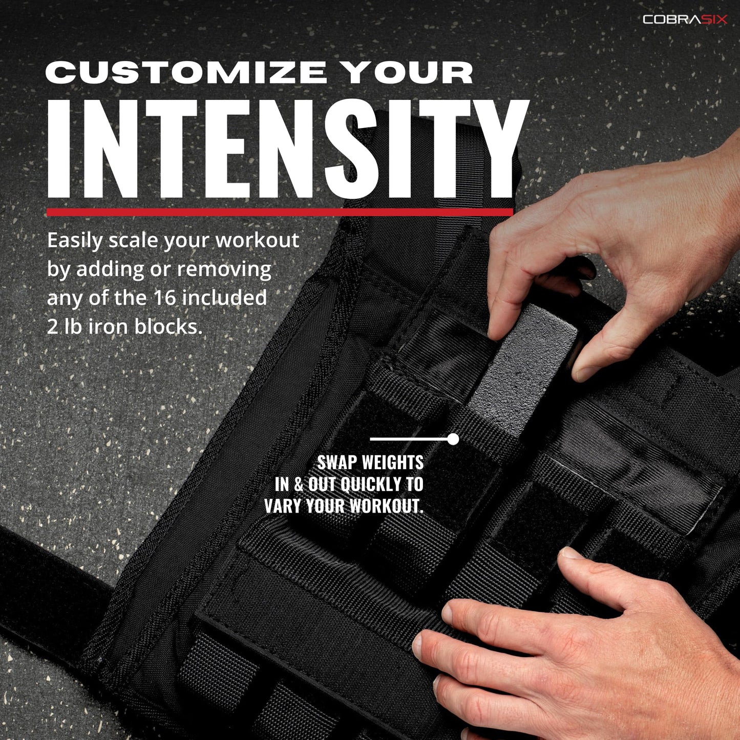 CobraSix 35lb Weighted Vest for Men | Adjustable Strength Training Weight Vest with Removable Iron Weights | Heavy-Duty Weighted Vest for Running, Rucking, Walking, CrossFit & Calisthenics
