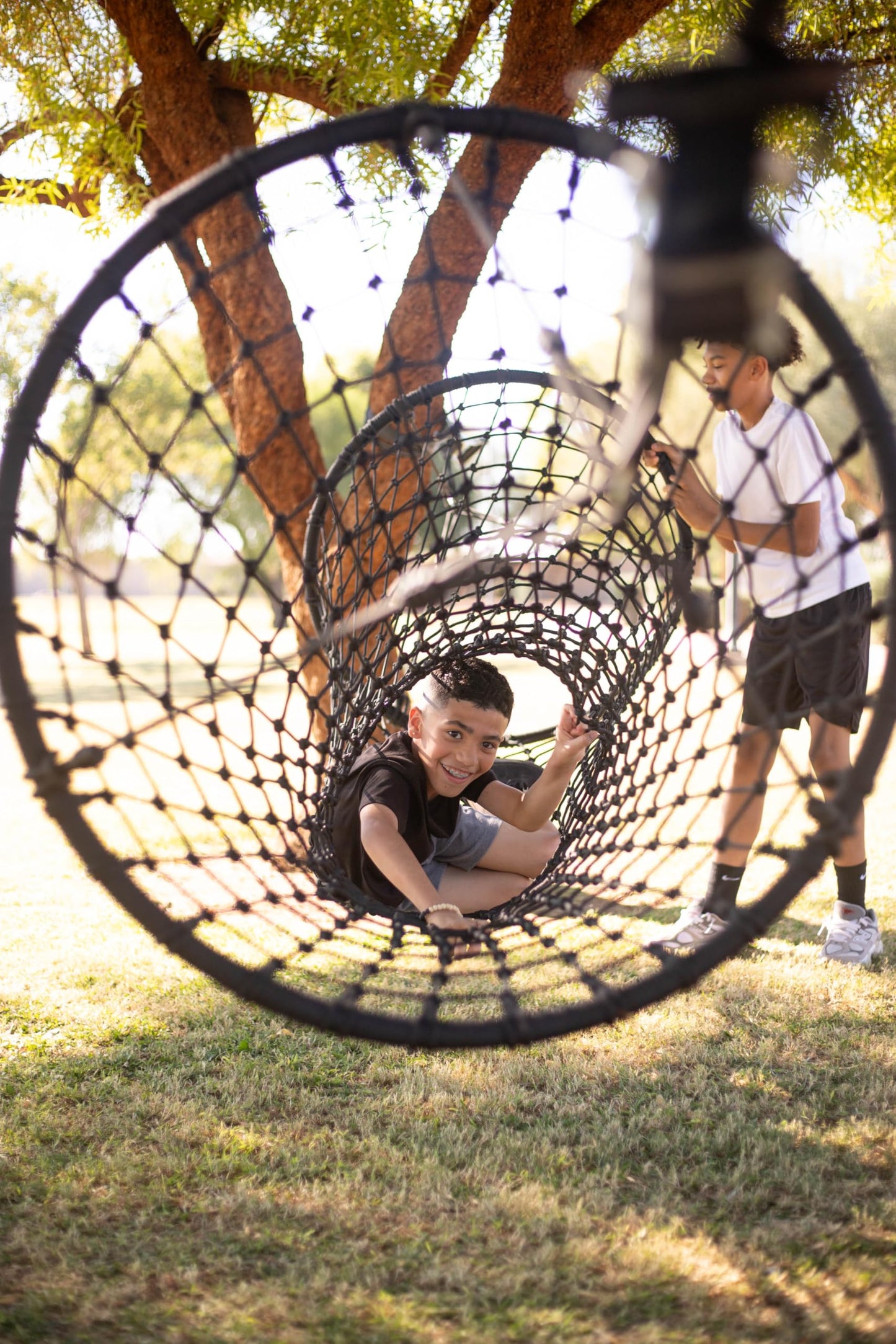Adventure Sports 6ft Rope Tunnel Bridge for Kids - Heavy-Duty Hanging Net Crawl Tunnel for Outdoor Playground, Treehouse & Backyard - Suspension Bridge Obstacle Course - 400 lb Capacity - Ages 5+
