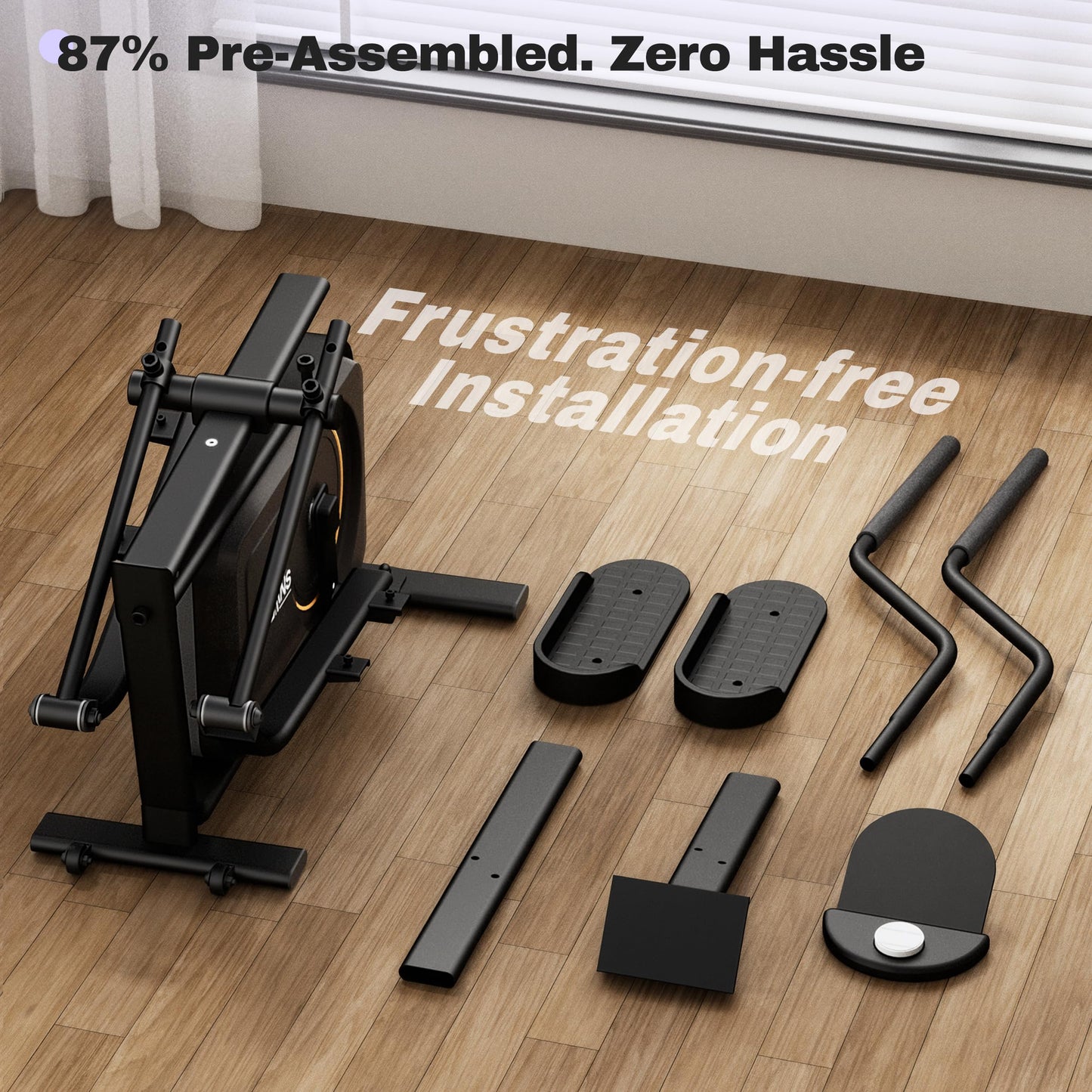 TOUSAINS Elliptical Trainer ET3,32 Magnetic Resistance Levels,Elliptical Machine for Home with Compact Design,Hyper-Quiet Magnetic Driving System 265lbs Max Capacity