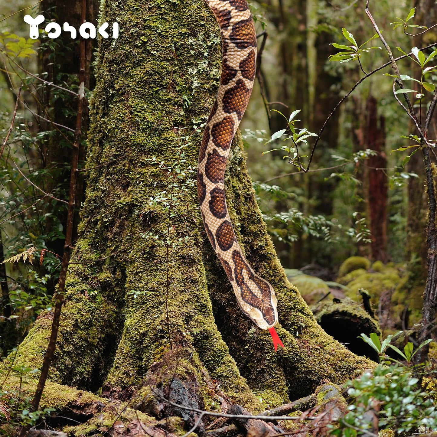 YOHAKI Giant Stuffed Snake Plush – 118 Inch Realistic Snake Toy for Kids & Adults, Machine Washable, Soft Animal Plush for Jungle Theme Decor, Birthday for Boys & Girls,Brown