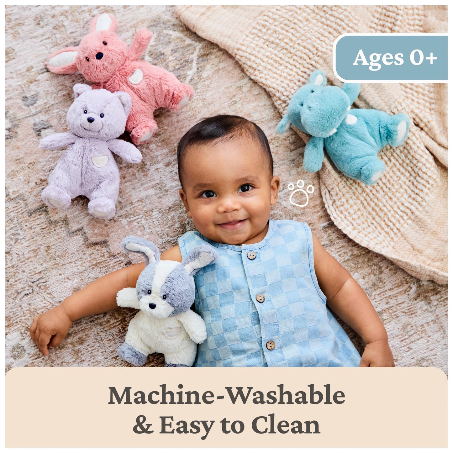 GUND Baby Oh So Snuggly Littles Hippo, Small Stuffed Animals, Hippo Stuffed Animal, Plush Toys for Infants and Toddlers, Teal, 7”
