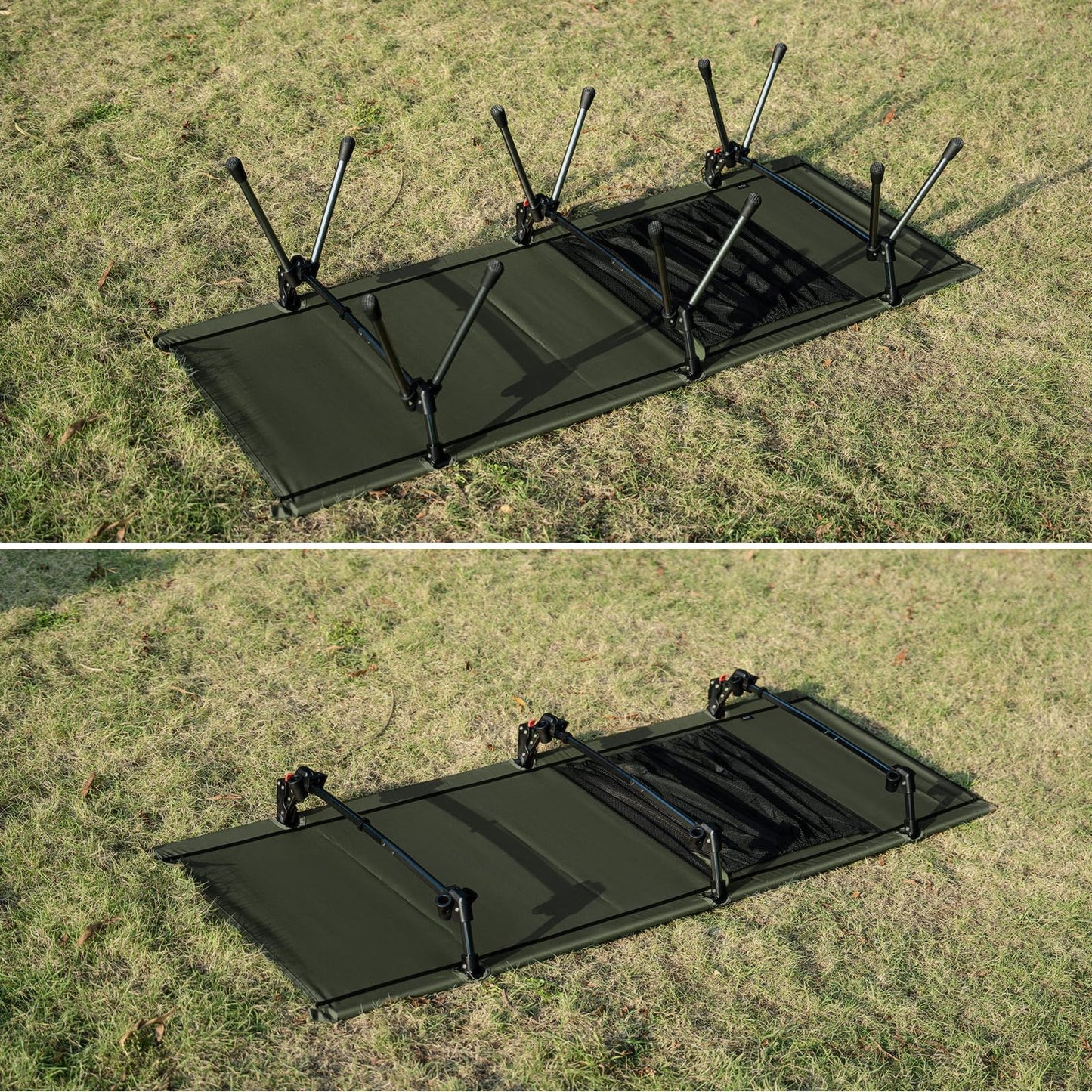 ONETIGRIS SUPRANUBIS Camping Cot, Height Adjustable with Cot Leg Extenders, Strong Support 330lbs, Lightweight Comfortable Folding Bed for Camping, Hiking, Travel, Truck, Beach, Office Nap