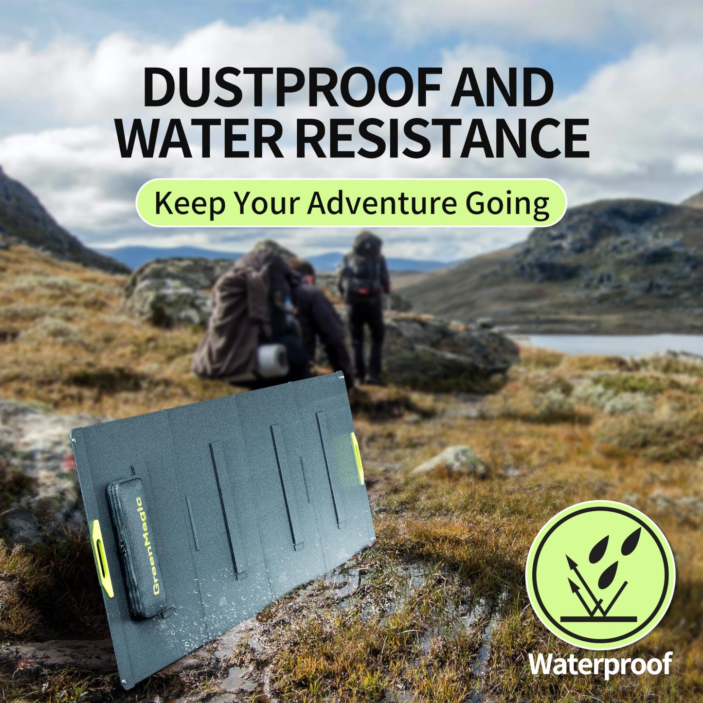 400W Portable Solar Panel, Greenmagic 400W 39V Foldable Portable Solar Panel Charger, with Output Connector for Camping RVing Home Backup IP67 Waterproof with an Adjustable Kickstand