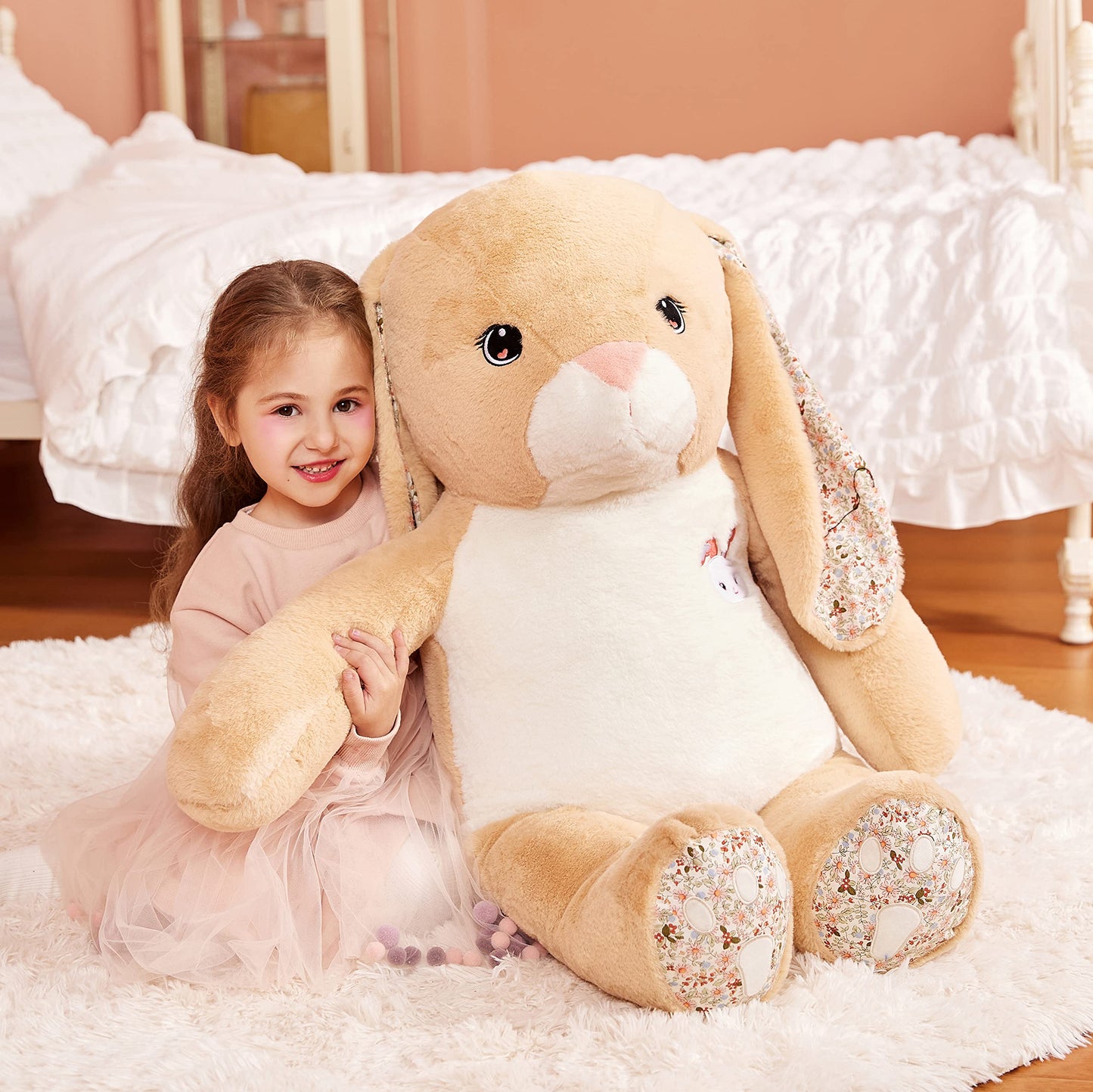 IKASA Giant Easter Rabbit Stuffed Animal Plush Toy, 30" Large Cute Jumbo Bunny Toys for Kids Girls Boys Girlfriend