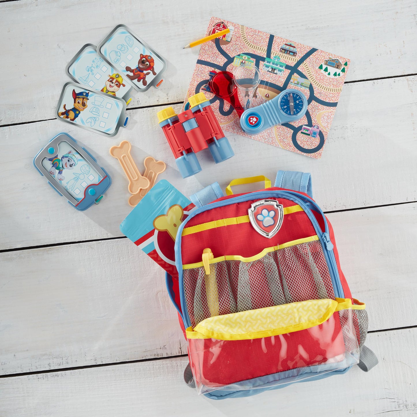 Melissa & Doug PAW Patrol Pup Pack Backpack, Adventure-Ready PAW Patrol Toys for Kids with Whistle, Binoculars, & Mission Cards, Preschool Toys for Girls & Boys Ages 3+
