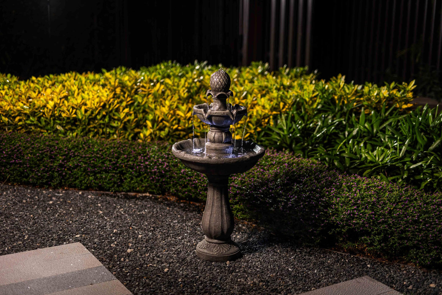 Warm Garden 3 Tiered Outdoor/Indoor Water Fountains –42.2 in. Tall, Like Stone Bird Bath for Outside, Elegant Waterfall Feature for Garden, Yard, Patio, Home Decor (Grey)