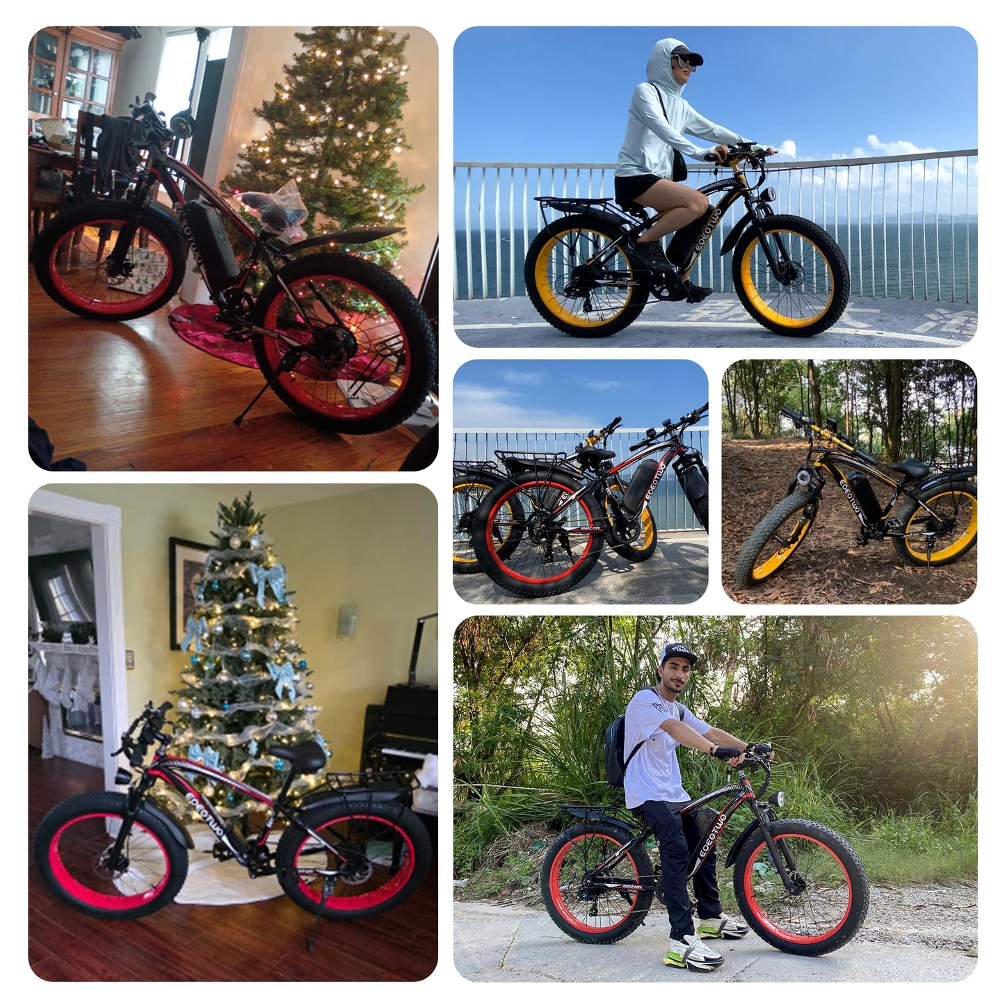 EOEOTWO 26" Fat tire Electric Bike for Adults, 1500W Peak Motor, 60 Miles Range Mountain Ebike, 34 MPH Speed,48V 15Ah Removable Battery, Off Road Mountain Commuting for Men, 7 Speed Yellow