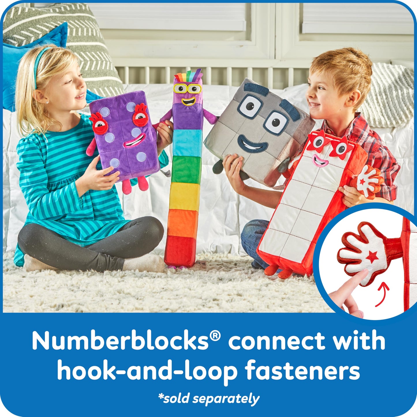 hand2mind Numberblock Ten Playful Pal, Plush Figure Toys, Numbers for Toddlers, Cute Stuffies, Preschool Math Learning Toys, Stuffed Animal, Small Plushies, Counting Blocks, Birthday Gifts for Kids