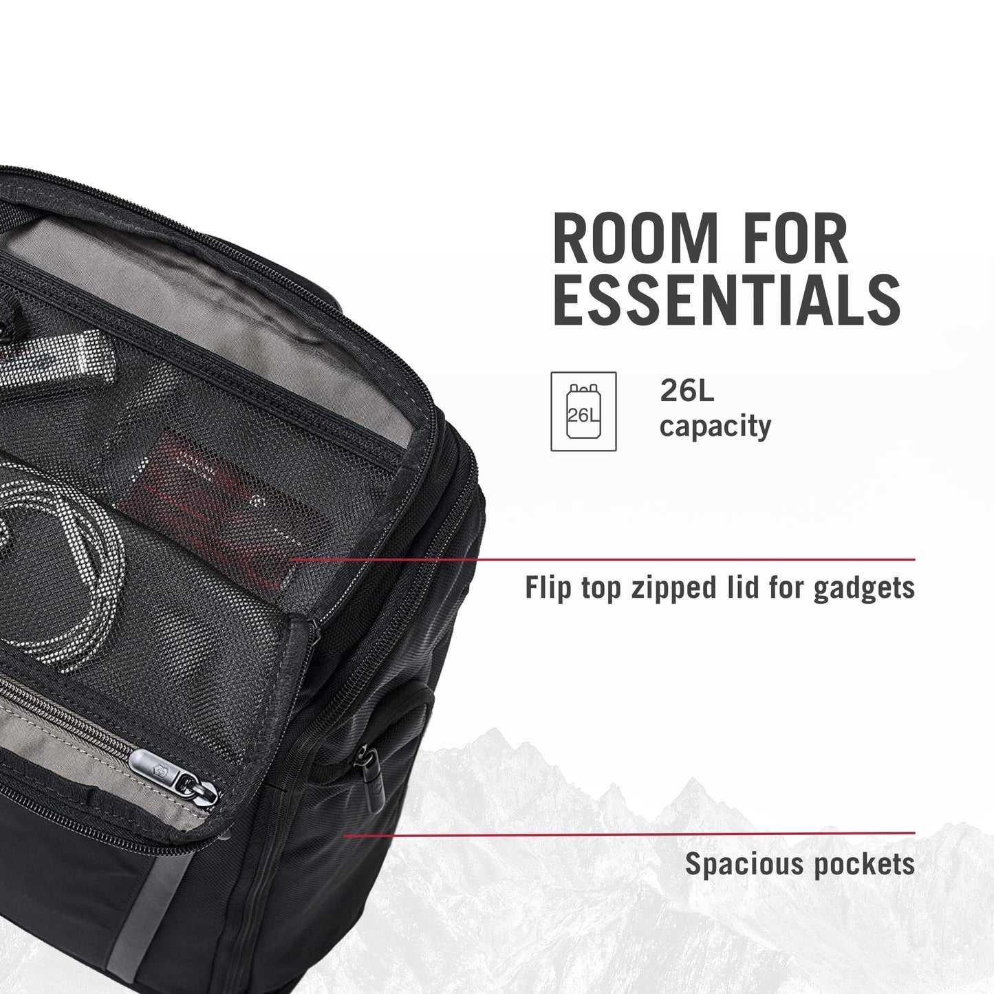 Victorinox Altmont Professional Fliptop Laptop Backpack - Tablet & Laptop Bag for Travel Accessories - Computer Backpack Includes Sleek Organizer - 26 Liters, Black